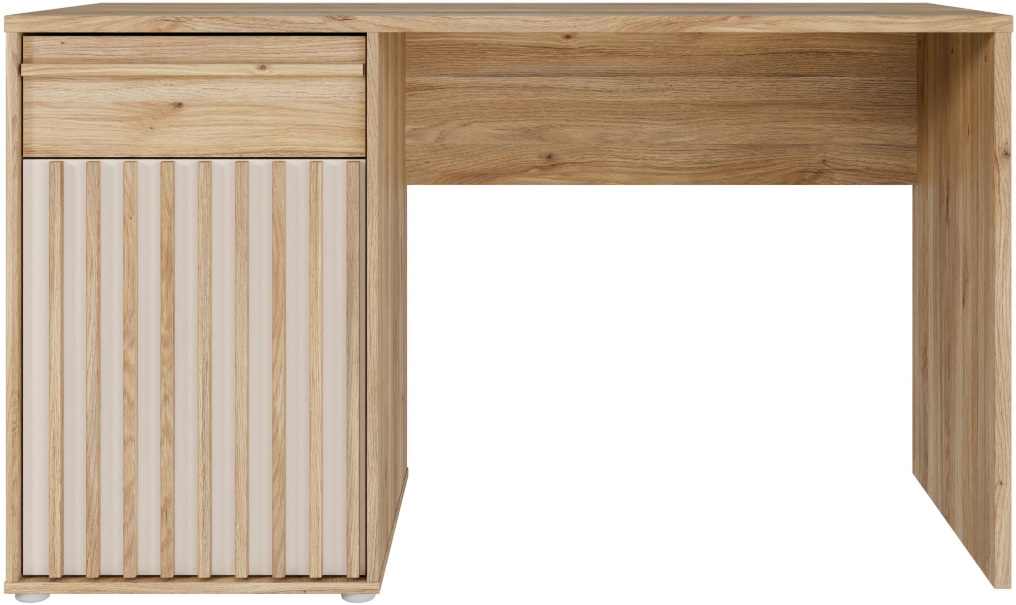 Image of FORTE Schreibtisch "Soft Close und Vollauszug, viel Stauraum, in 2 Farben erhältlich" B/H/T 130/76/60 cm/Schubkasten mit Vollauszug