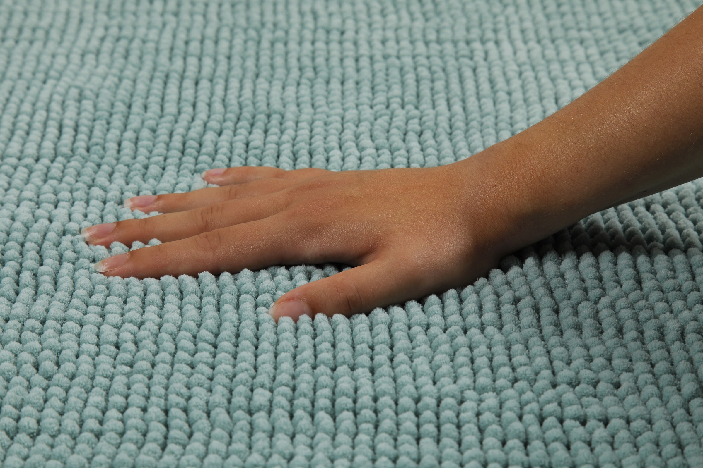 GOODproduct Badematte »Kaelan , weicher Chenille« Höhe 14 mm rutschhemmend beschichtet fussbodenheizungsgeeignet Badvorleger, Badteppich weiches Chenille, pastellfarben, Badezimmer