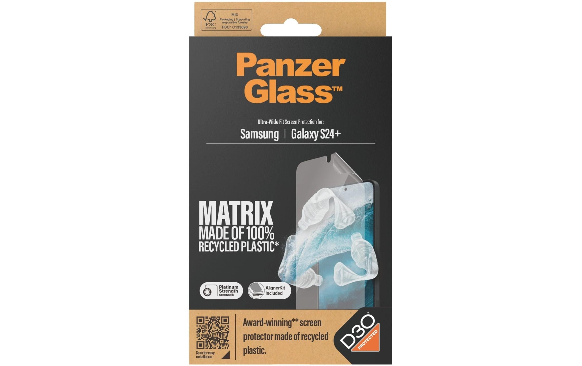 PanzerGlass Verre de protection d'écran »Ultra Wide Fit D3O PET Galaxy S24+« für Galaxy S24+ 1 cuis tlg.