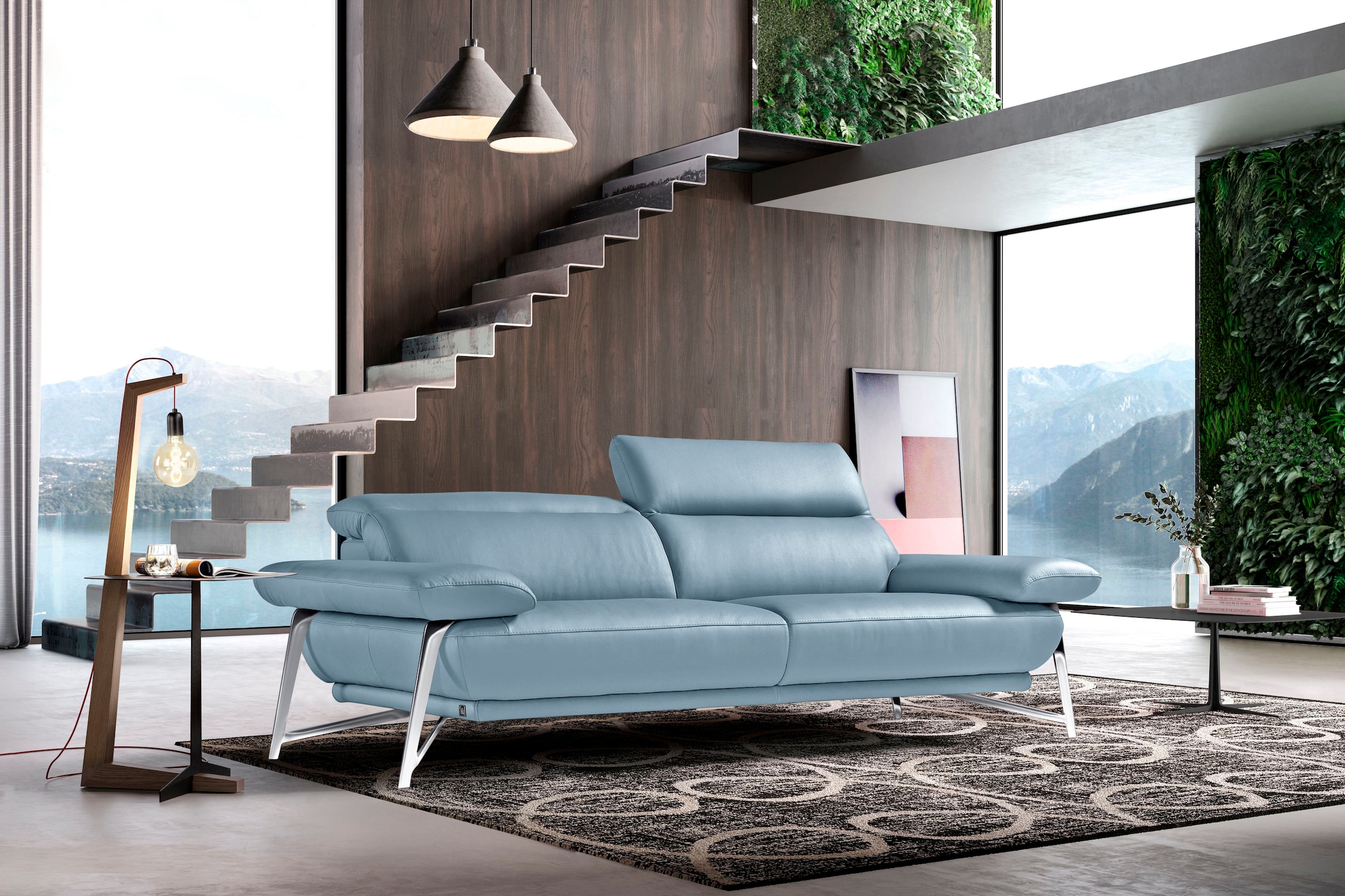 Egoitaliano Polstergarnitur »Anais, Design mit hohem Sitzkomfort für mehr Bequemlichkeit«, Set: bestehend aus Sofa und Ottomane, inkl. Kopfteilverstellung