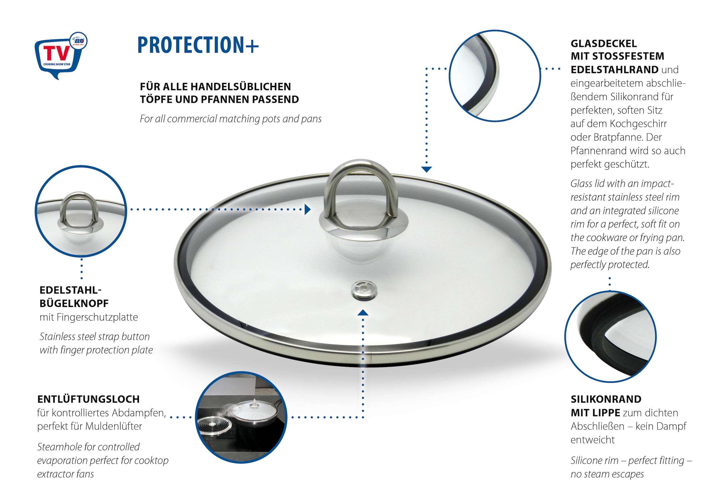Elo Couvercle de casserole »Protection« mit Silikonrand