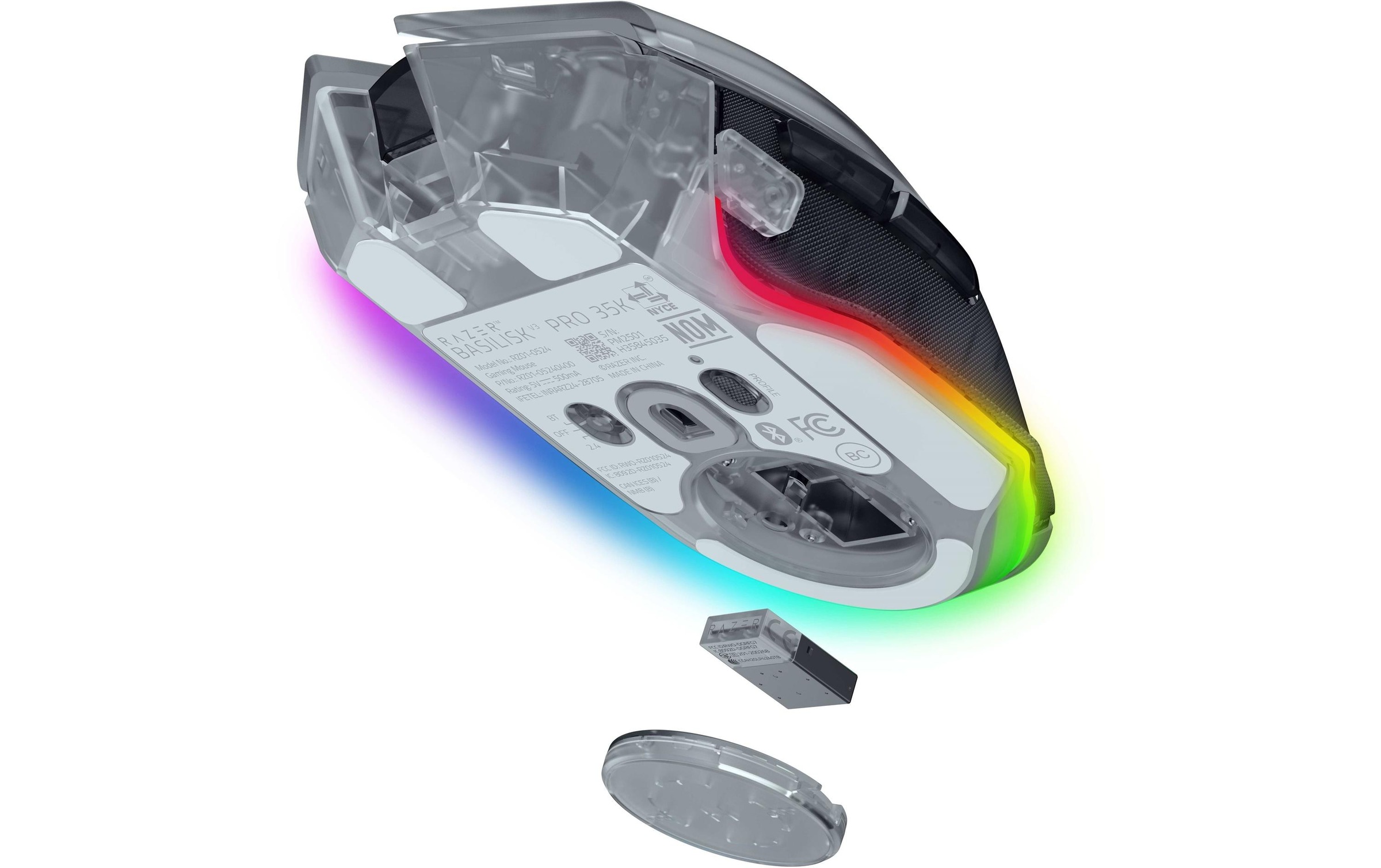 RAZER Gaming-Maus »Basilisk V3 Pro 35K« Ergonomische kabellose RGB-Gaming-Maus mit ultrapräzisem Sensor