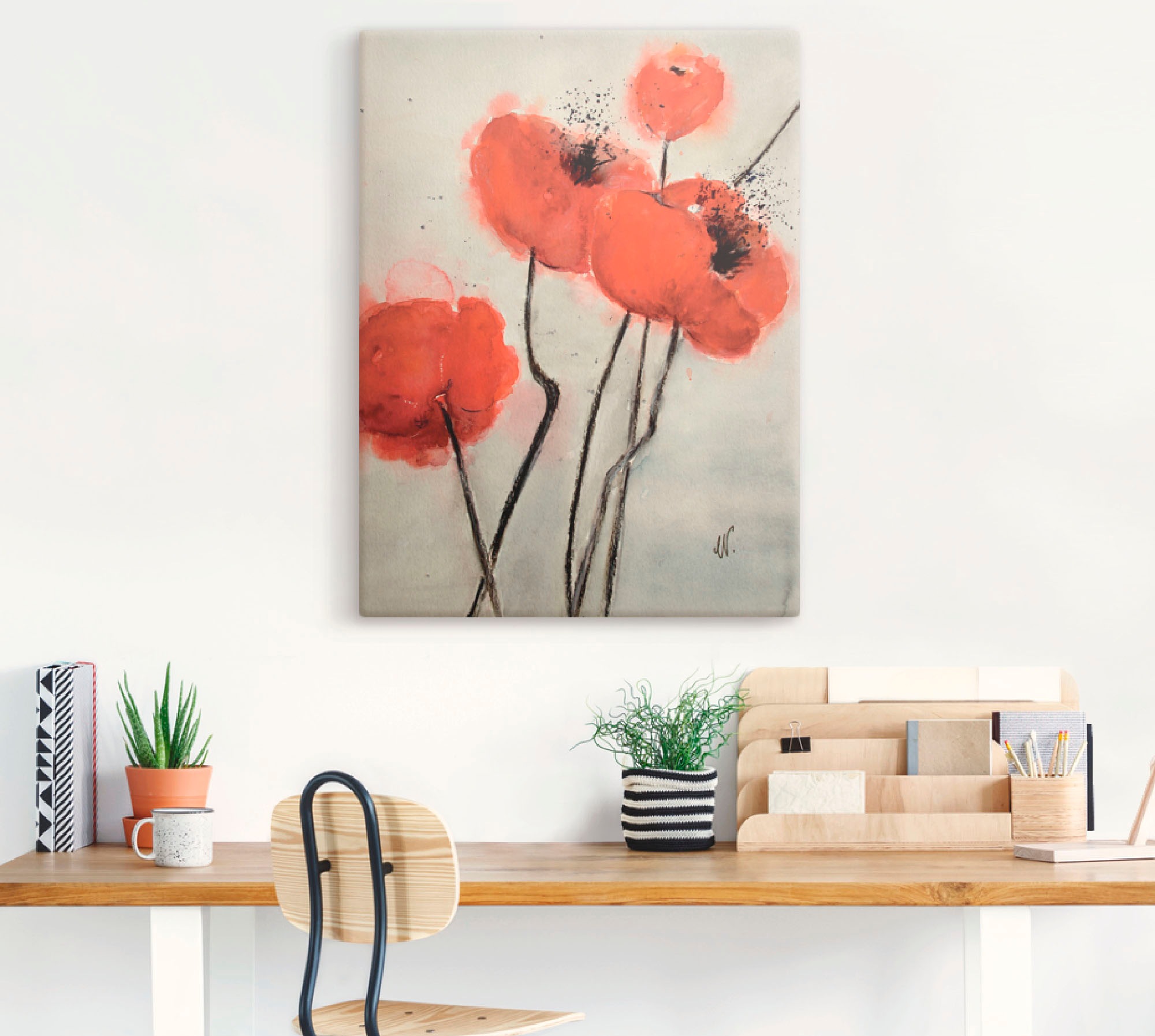 Artland Wandbild »Roter Mohn«, Blumen, (1 St.), als Leinwandbild, Poster in verschied. Grössen
