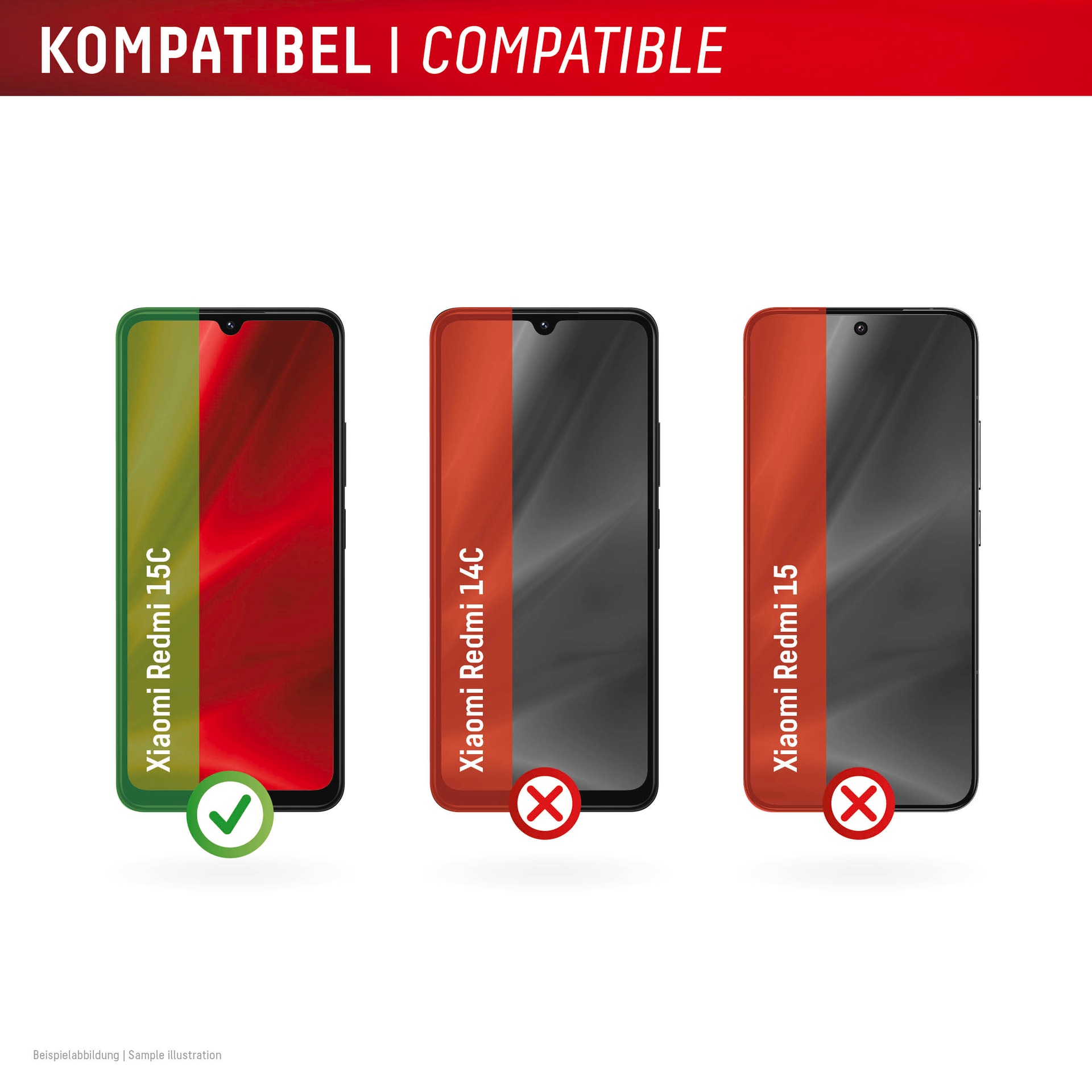 Displex Displayschutzglas »Smart Glass Screen Protector« für Xiaomi Redmi 15C Displayschutzfolie, Schutzfolie, Bildschirmschutz, kratz- & stossfest