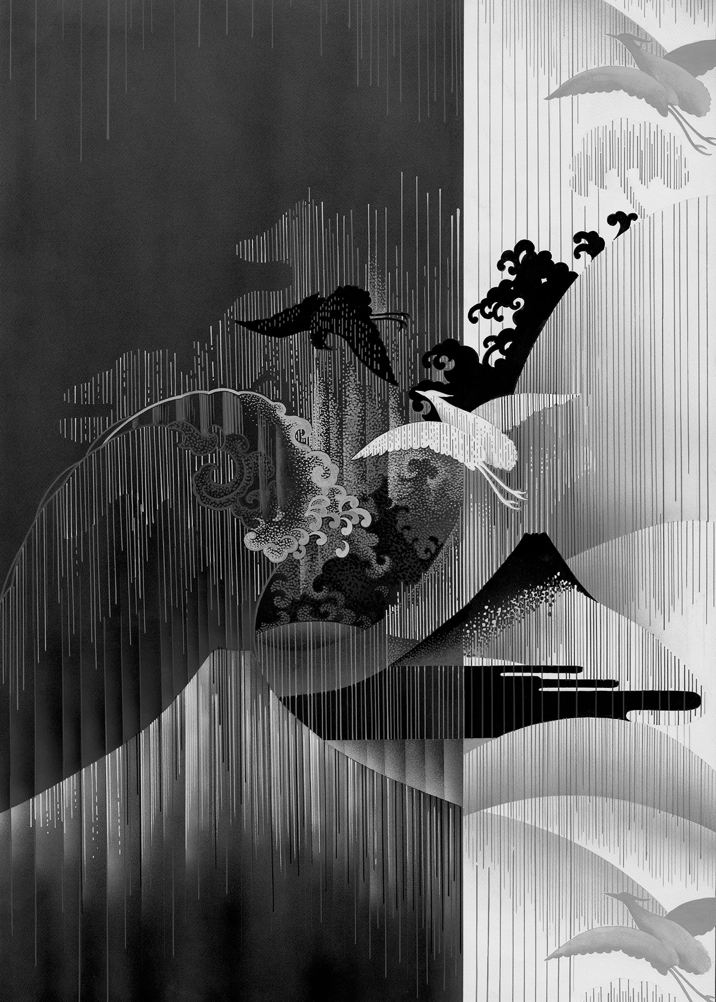 Image of Komar Vliestapete "Digitaldruck Vlies - Yin Yang - Grösse 200 x 280 cm" bedruckt glatt Wohnzimmer, Schlafzimmer