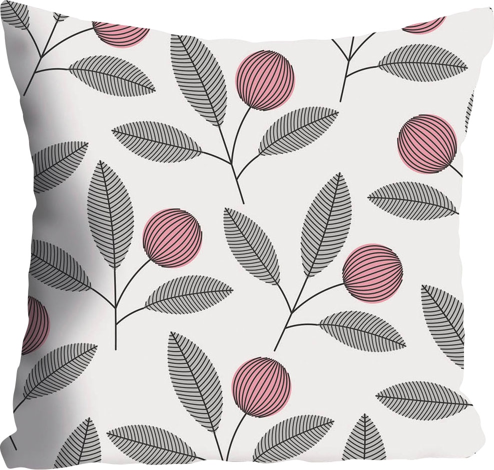 queence Dekokissen »Billie«, Kissenhülle,Kleine Zweige,Minimalistisch,Weiss,Natur,Elegant,Schlicht