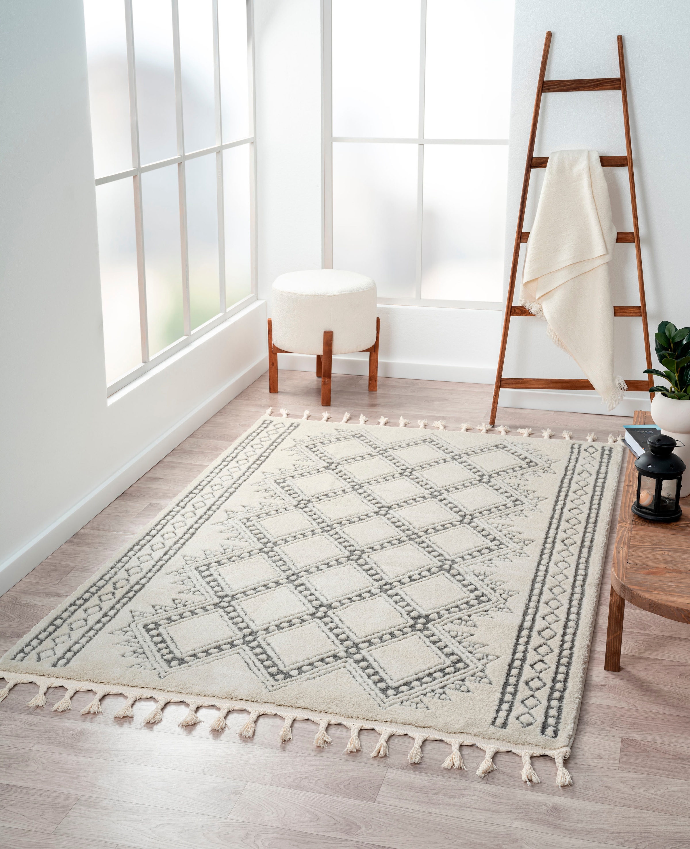 Image of Myflair Möbel & Accessoires Hochflor-Teppich "Moroccan Tradition, LAGERRÄUMUNG" rechteckig 24 mm Höhe modern, marokkanisches Design, flauschig weich durch Hochflor