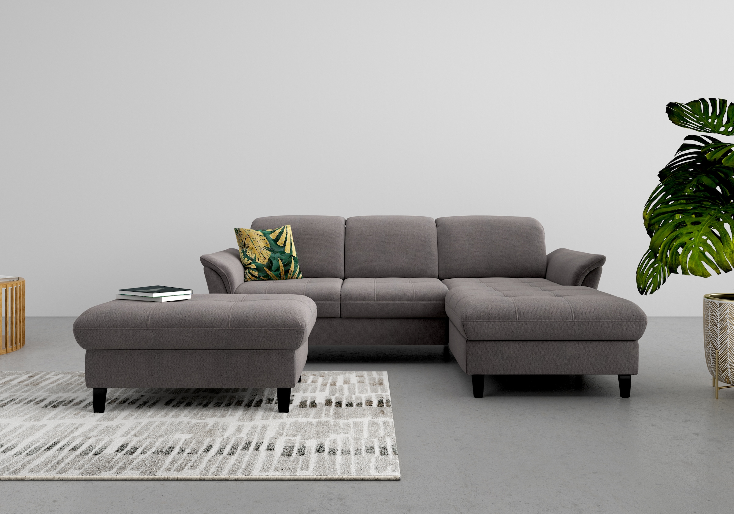 sit&more Ecksofa »Maggiore L-Form«, wahlweise mit Kopfteilverstellung, Bettfunktion und Bettkasten