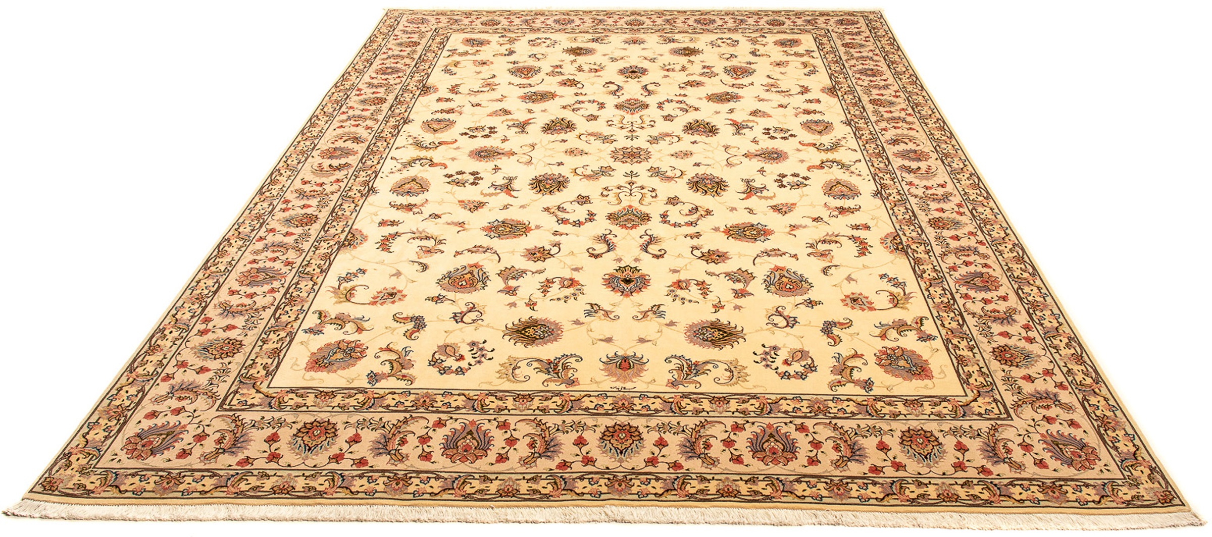 Image of morgenland Orientteppich »Perser - Täbriz - Royal - 360 x 257 cm - beige«, rechteckig, 7 mm Höhe, Wohnzimmer, Handgeknüpft, Einzelstück mit Zertifikat bei Ackermann Versand Schweiz