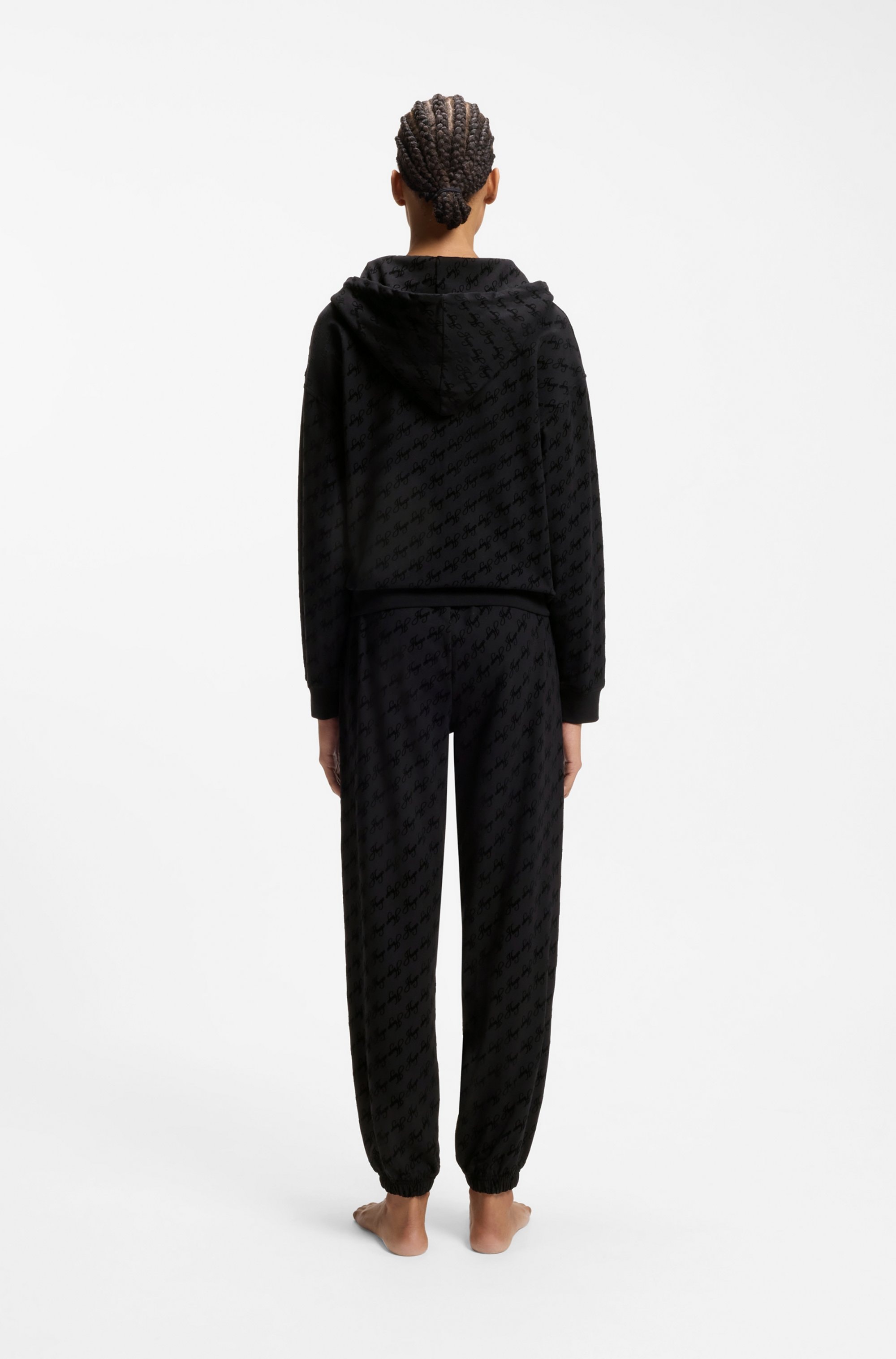 HUGO Underwear Kapuzensweatjacke »FLOKKY« Flock-Logo-Print, relaxed fit