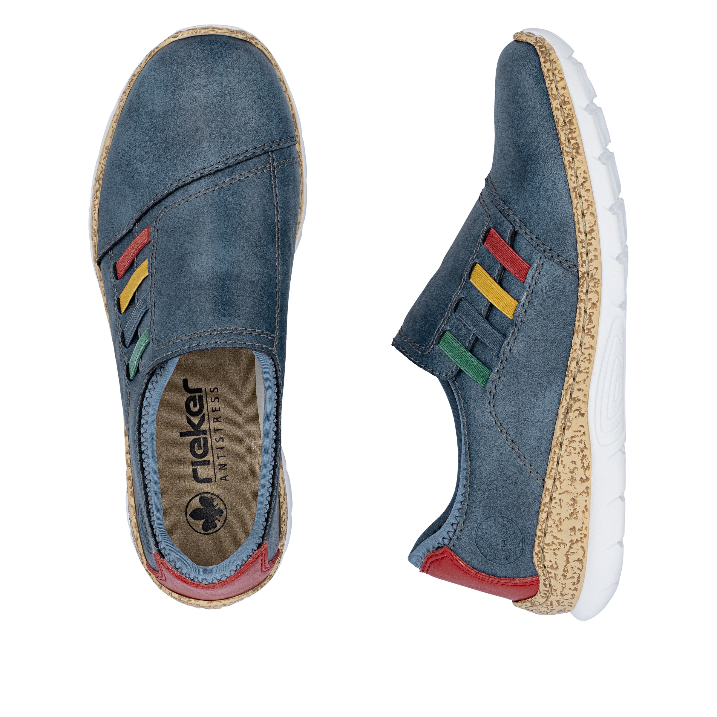 Rieker Slipper  Sneakers slip-on, chaussure à enfiler, chaussure basse avec empiècements stretch colorés