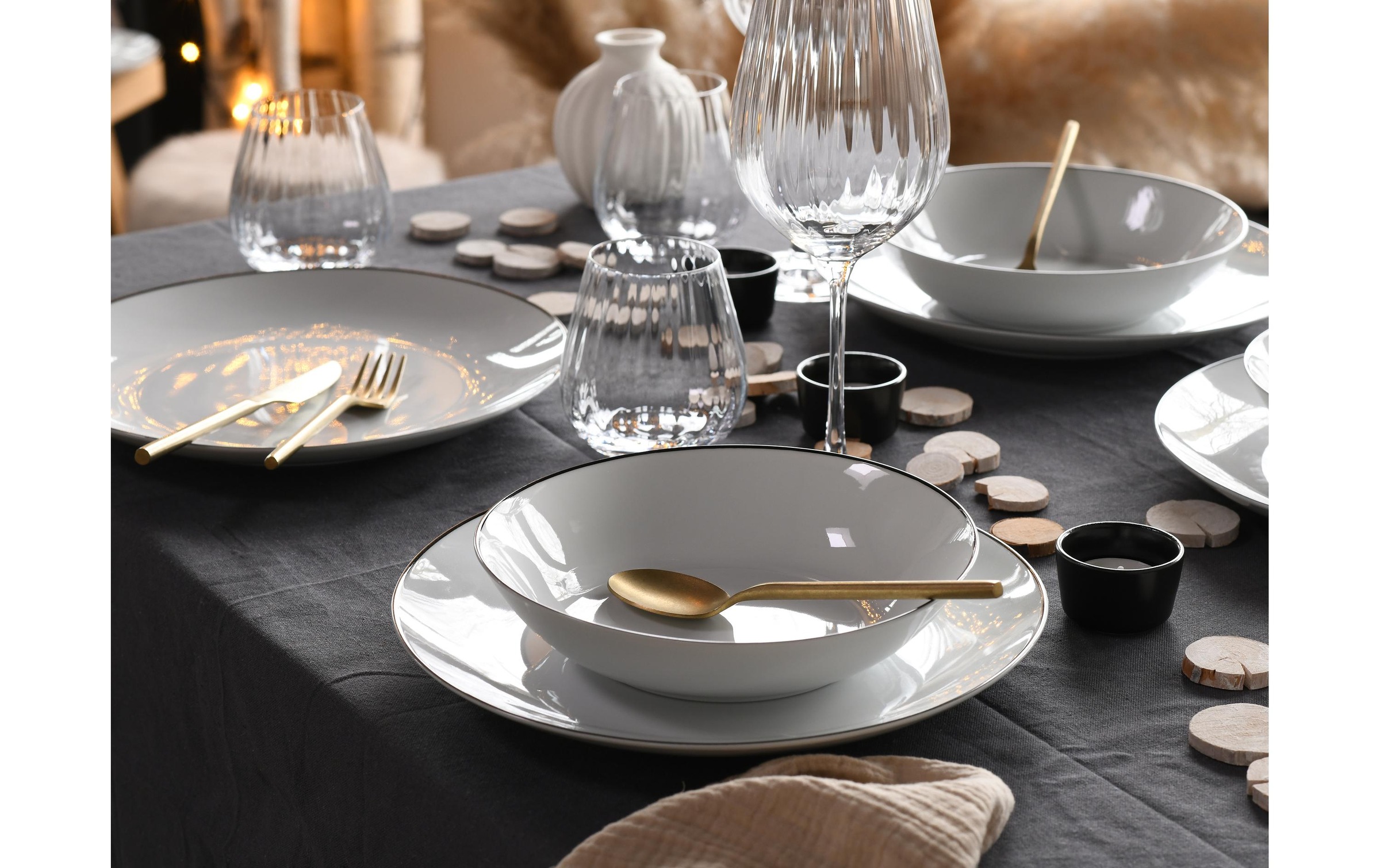CreaTable Service combiné »Teller-Set Schwarz/Weiss«