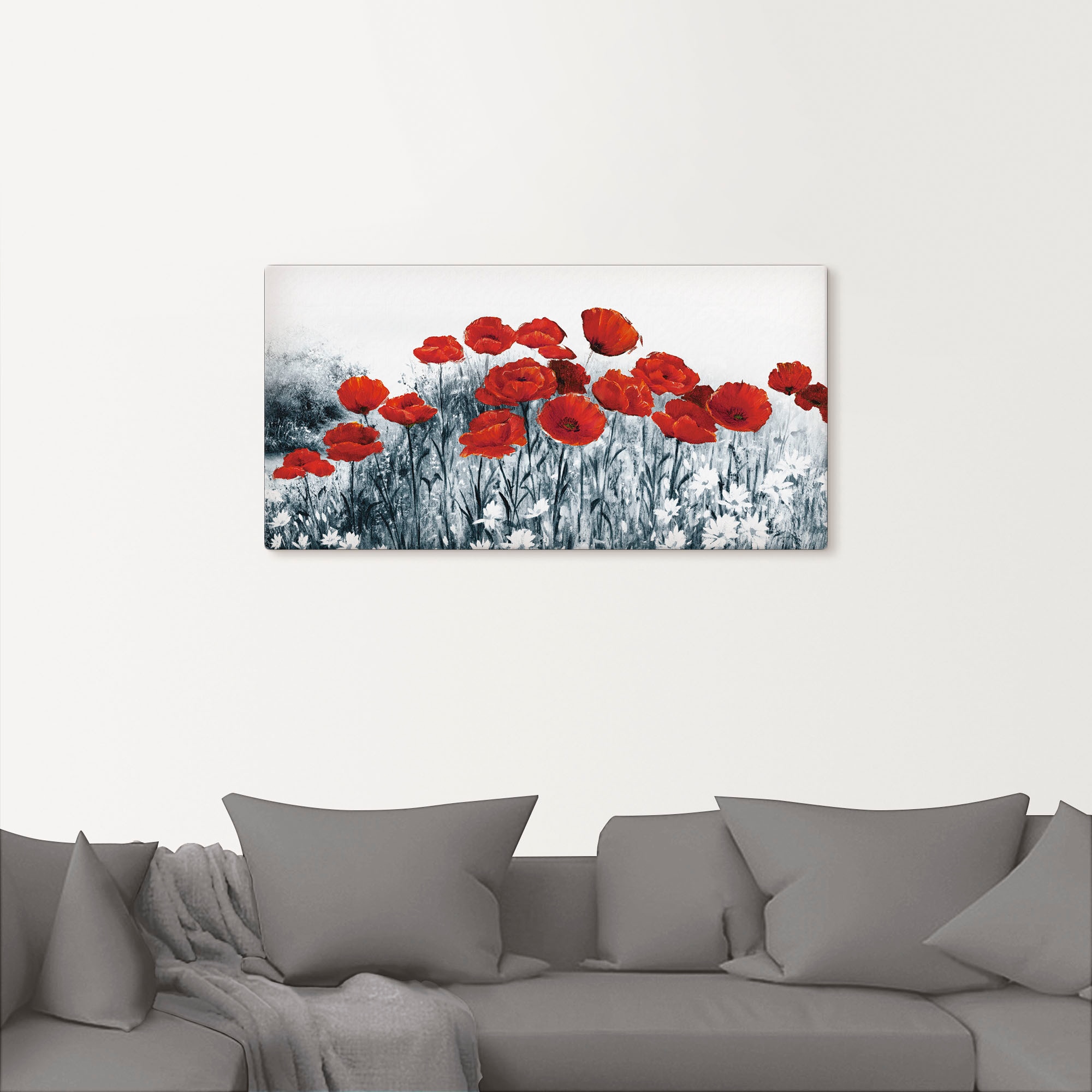 Artland Wandbild »Roter Mohn im Feld«, Blumen, (1 St.), als Leinwandbild in verschied. Grössen