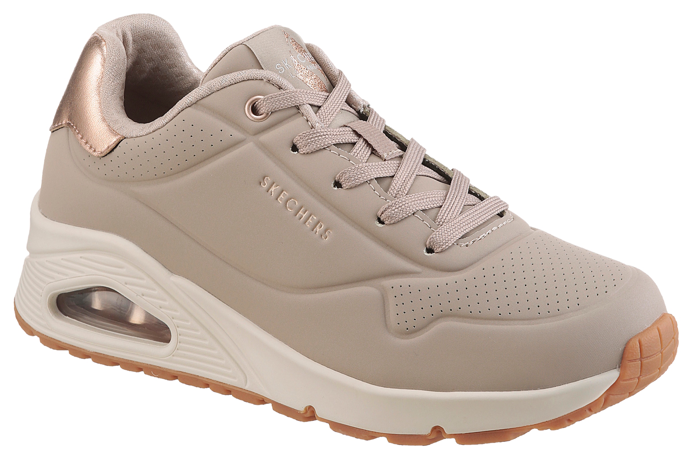 Skechers Sneakers »UNO GOLDEN AIR«  chaussure de loisirs, chaussure basse, chaussure à lacets avec insert métallique