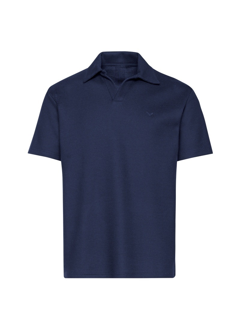 Image of Trigema Poloshirt "TRIGEMA Oversized Poloshirt ohne Knopfleiste in Waffeloptik" 1 Stk.