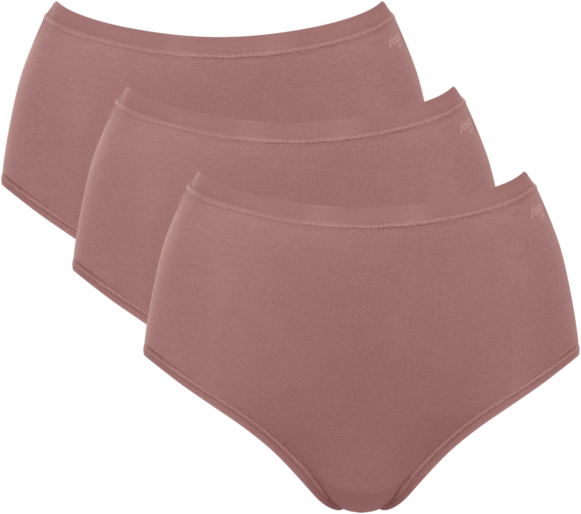 Image of sloggi High-Waist-Slip "GO Daily Cotton" 3er Pack, Glanz-Effekt Details, hochgeschnittene Taille