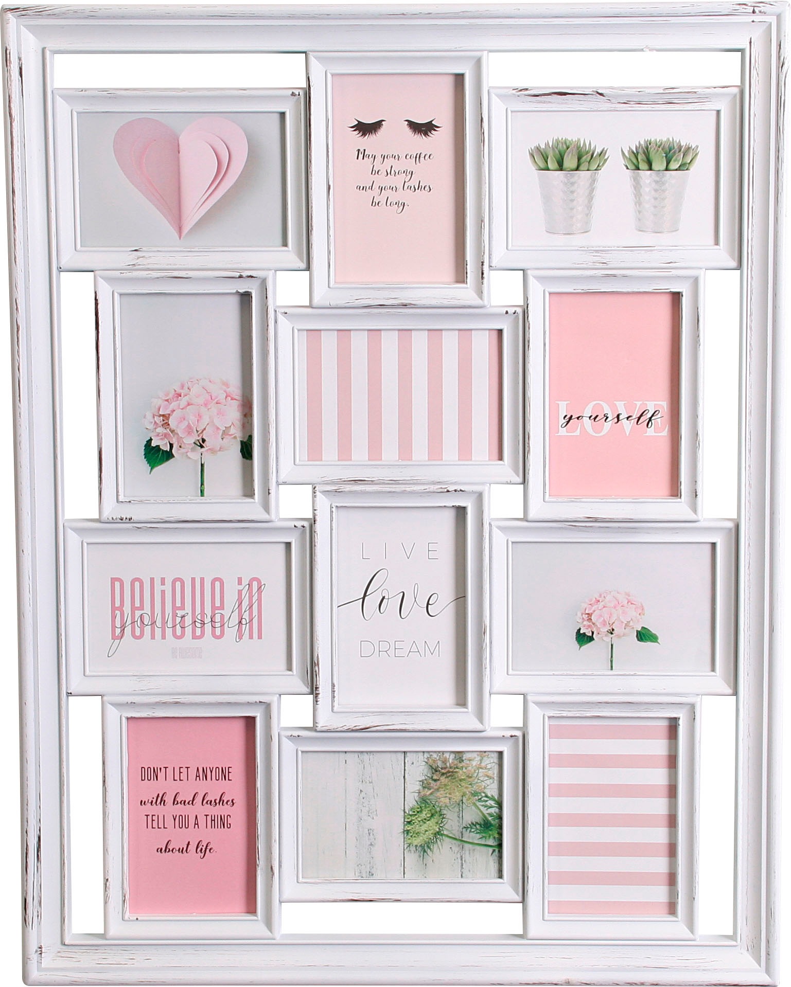 Image of Home affaire Bilderrahmen Collage, für 12 Bilder, (1 St.), Fotorahmen-weiss-Vintage Stil bei Ackermann Versand Schweiz
