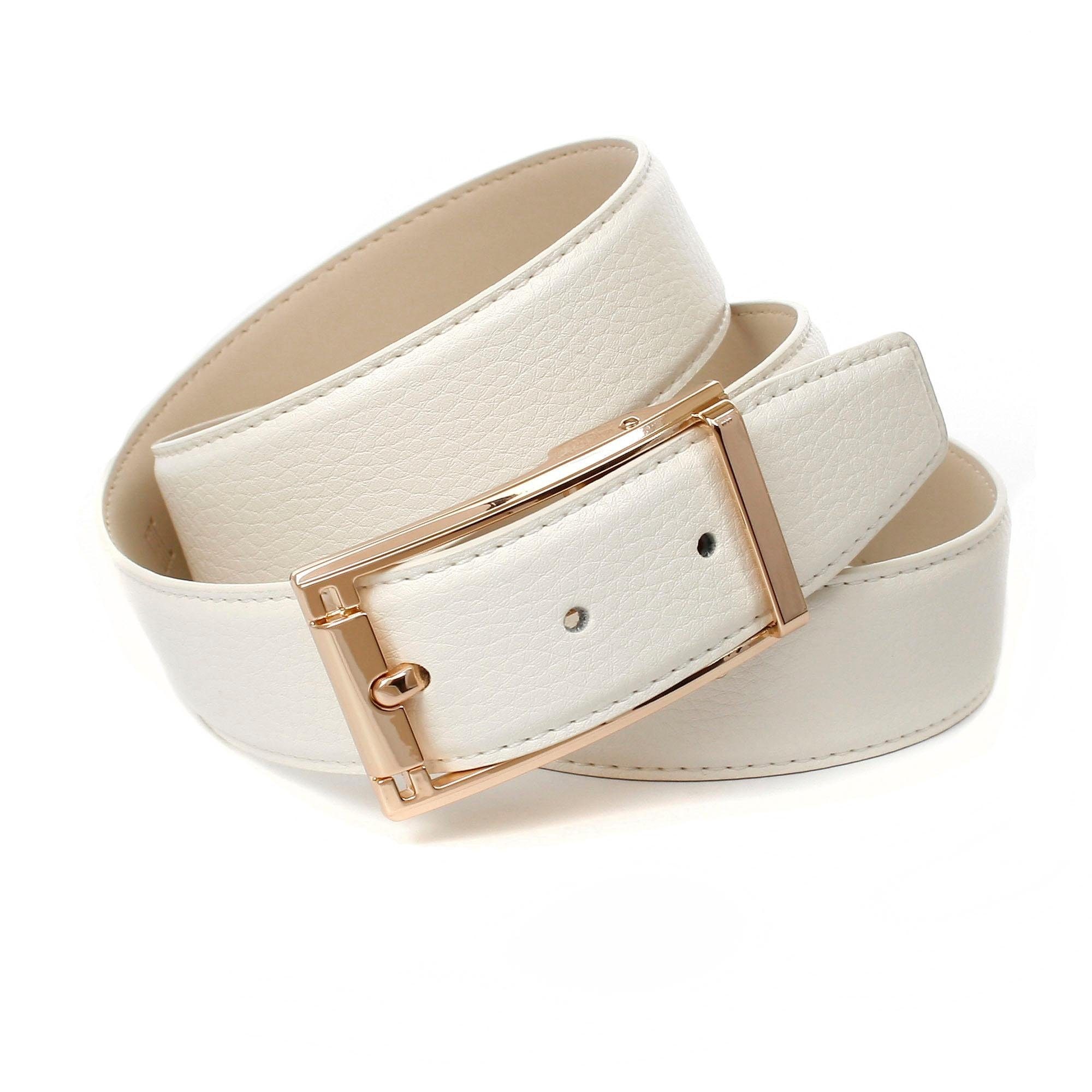 Image of Anthoni Crown Ledergürtel, mit Dornschliesse in goldfarben, abgesteppte Ränder bei Ackermann Versand Schweiz