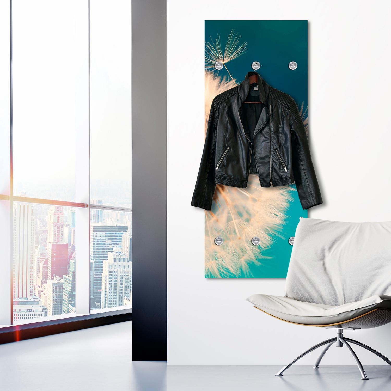 queence Barre de penderie »Pusteblume in gross« mit 6 Haken, 50 x 120 cm