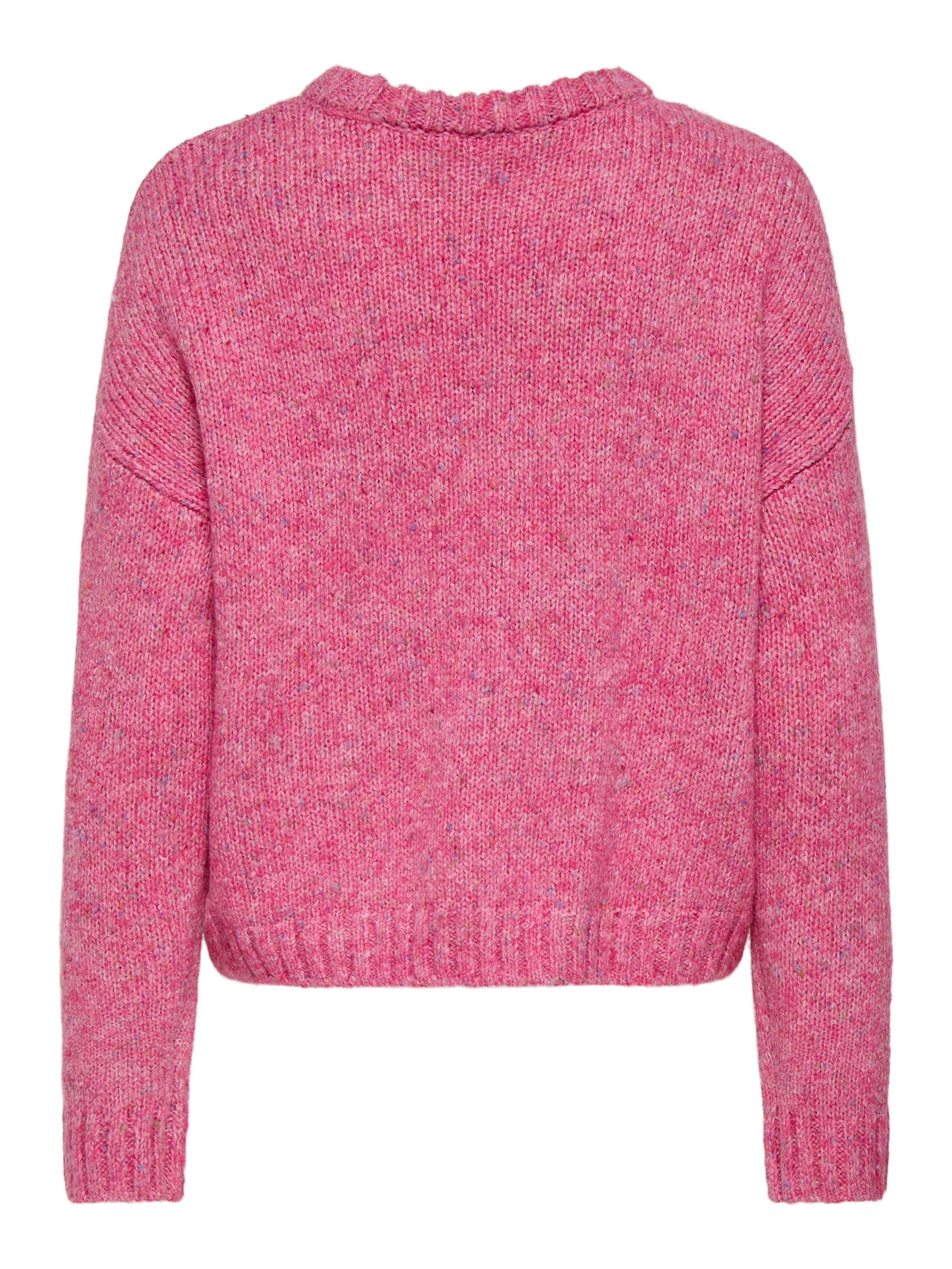 ONLY Strickpullover »ONLSMILLA LS LOOSE O-NECK CS KNT« Materialmix, verkürzte Form