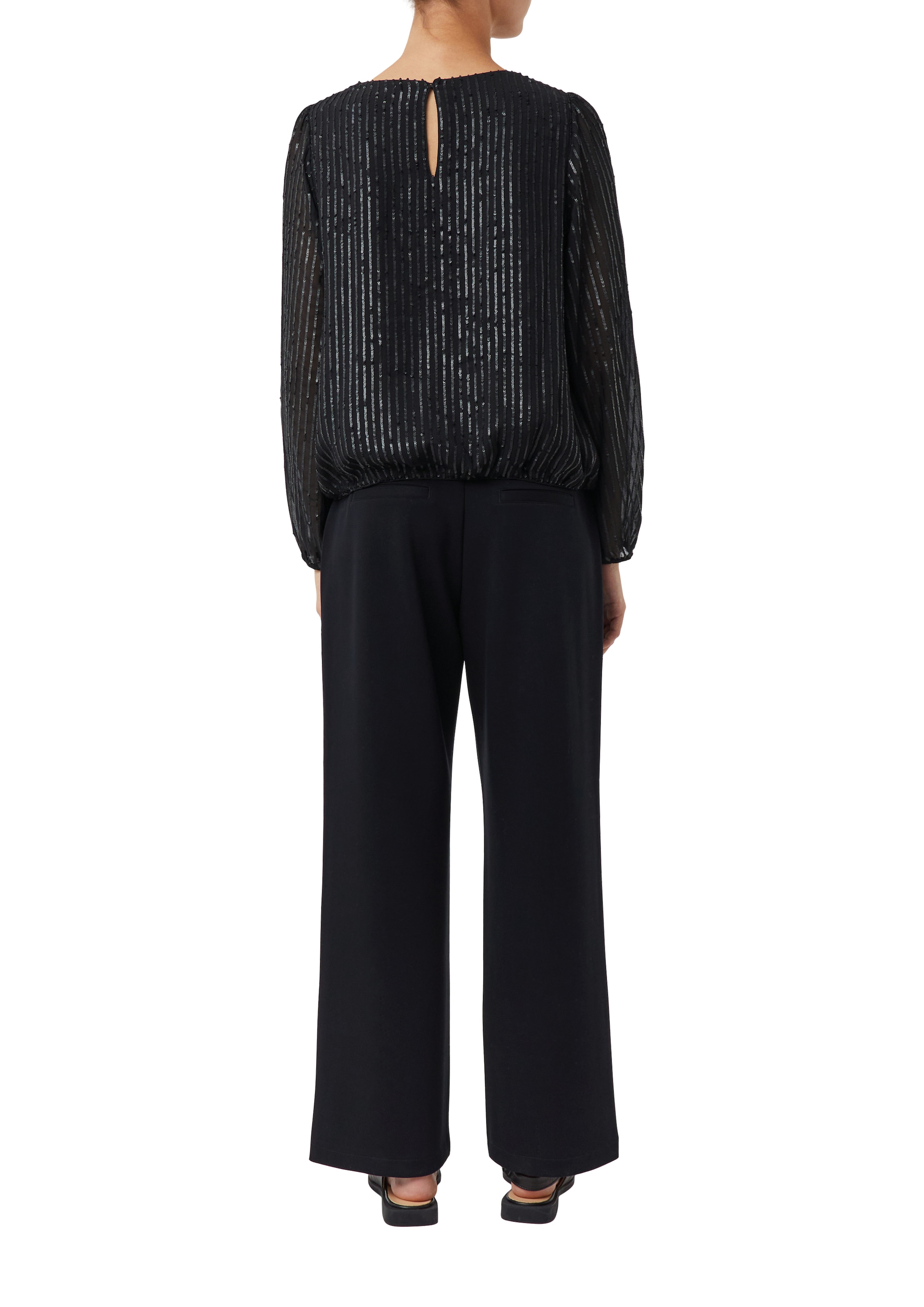 Comma Blouse à manches longues avec motif à paillettes