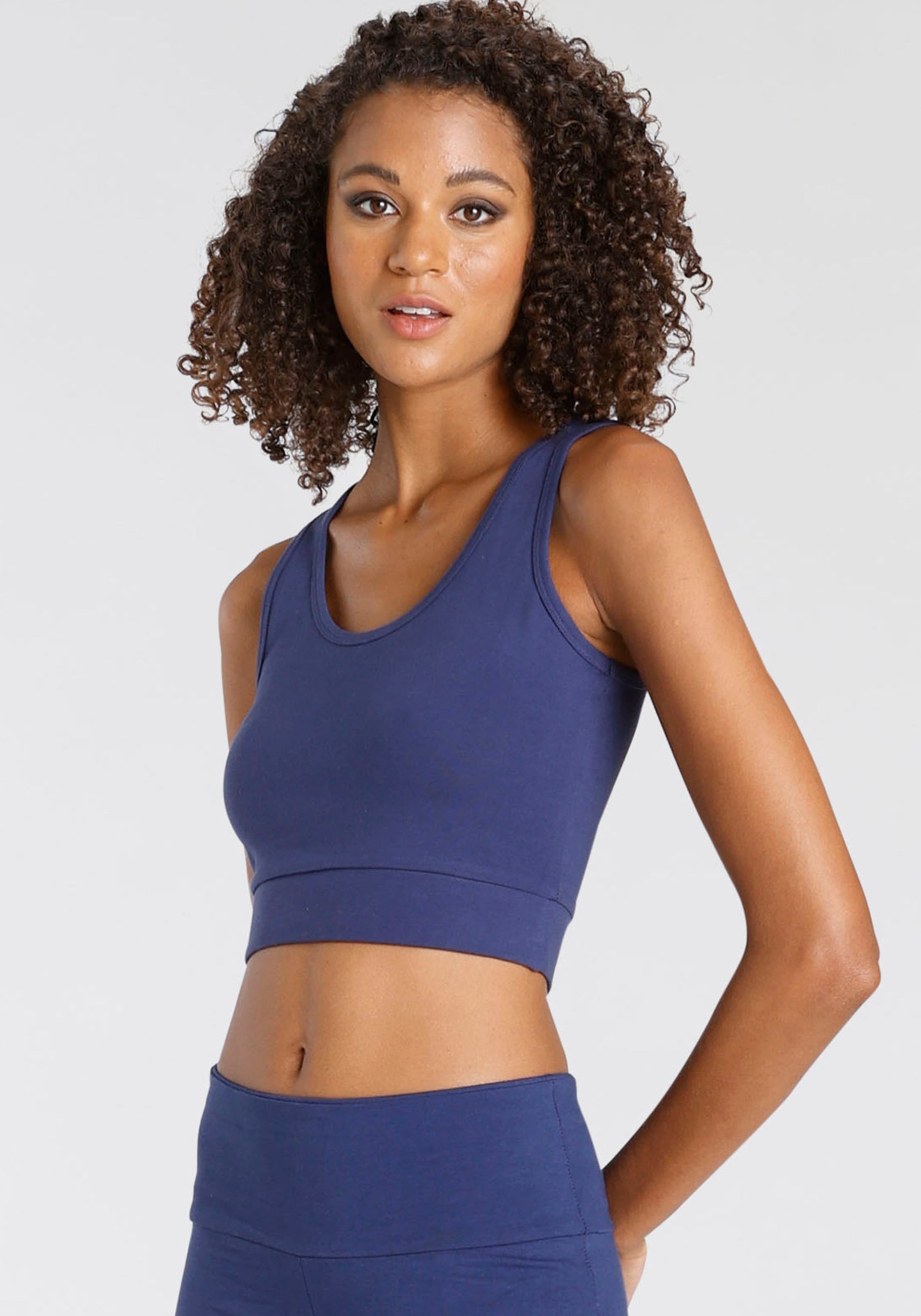 LASCANA ACTIVE Sporttop »-Basic-Crop-Top«, mit breiten Trägern