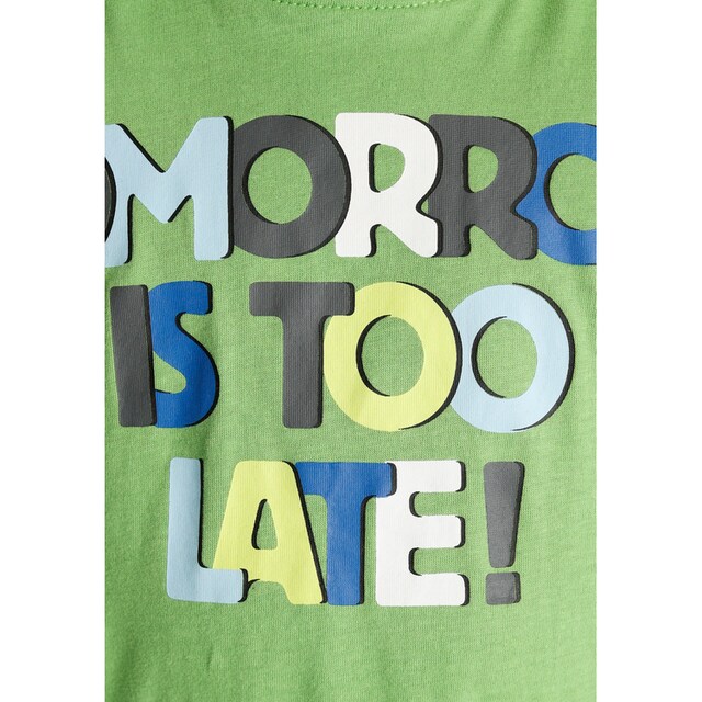 Trendige KIDSWORLD T-Shirt »TOMORROW IS TOO LATE«, Spruch ohne  Mindestbestellwert shoppen