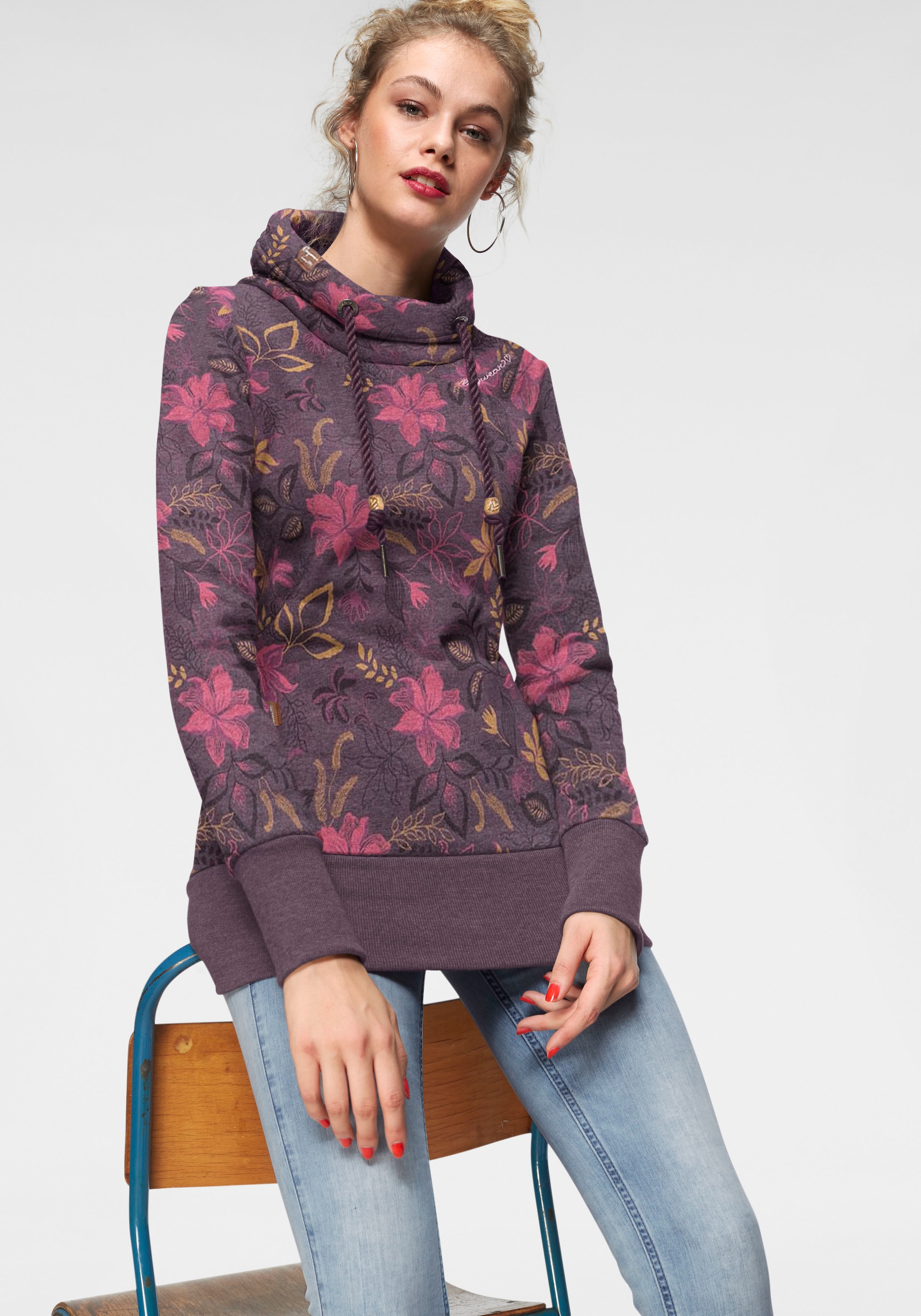 Image of Ragwear Sweater "NESKA O", Kapuzen-Sweater mit asymetrischem Schalkragen