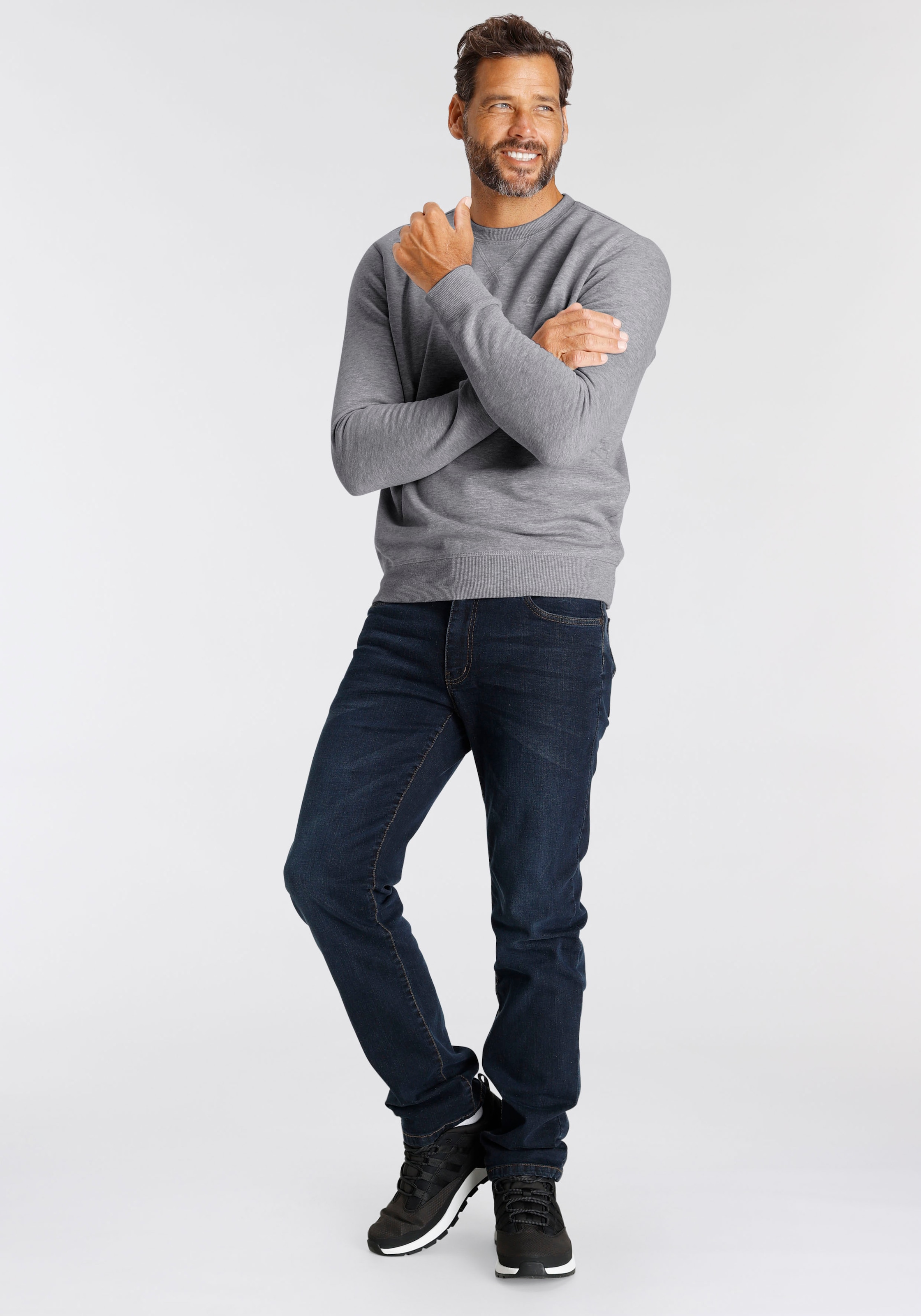 Man's World Sweatshirt, Langarm, Basic-Stil, unifarben, Rundhalsausschnitt