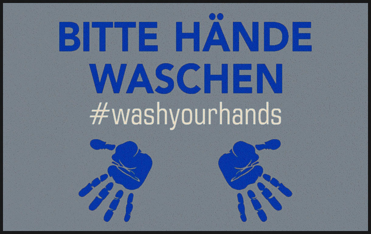 Image of wash+dry by Kleen-Tex Teppich »Bitte Hände Waschen«, rechteckig, 7 mm Höhe, mit Spruch, rutschhemmend, waschbar, Wohnzimmer bei Ackermann Versand Schweiz