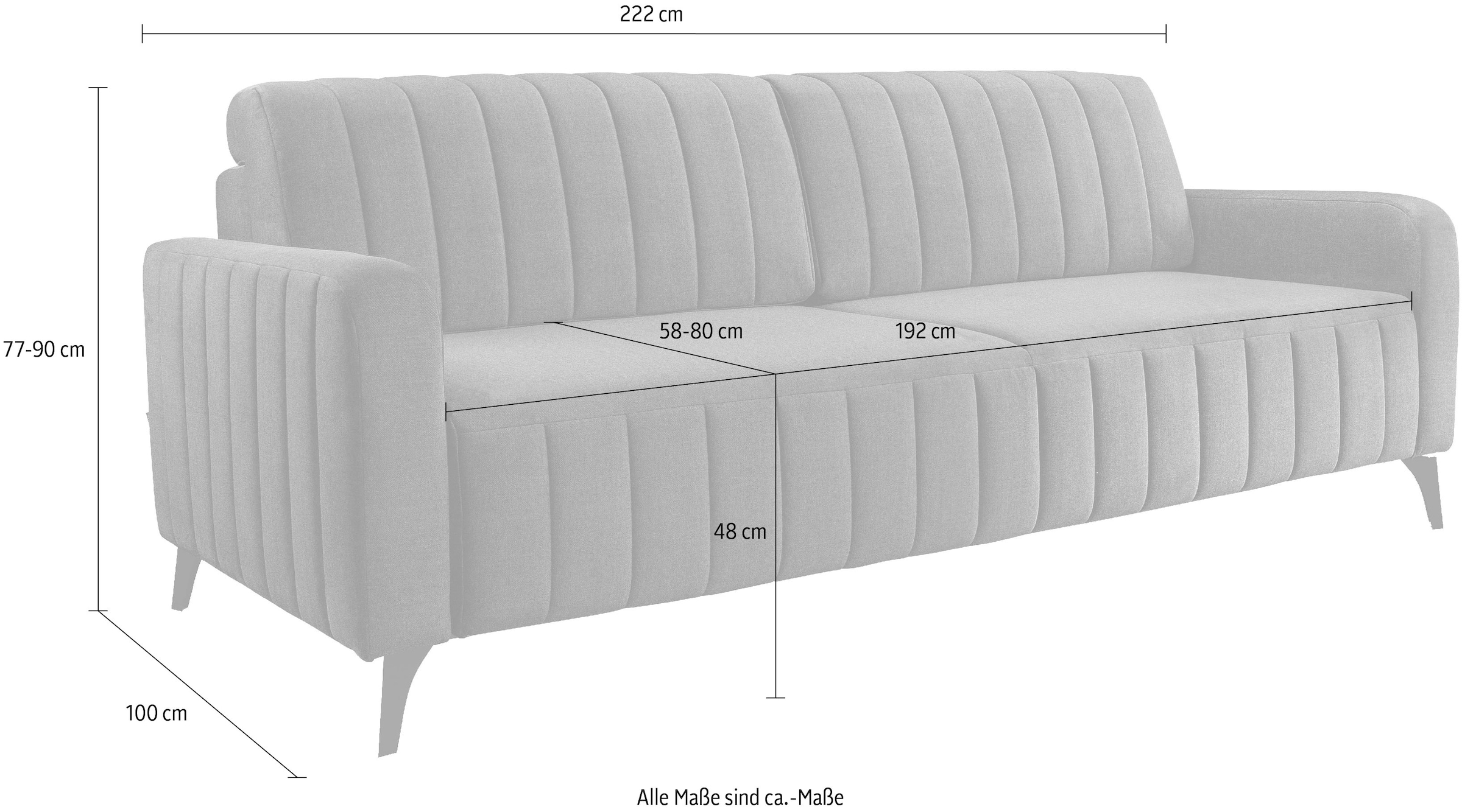 exxpo - sofa fashion 3-Sitzer »Grande, hochwertiges Schlafsofa mit Microvelours-Bezug, OTTOs Choice«, mit Bettfunktion und Bettkasten, komfortabler Federkern