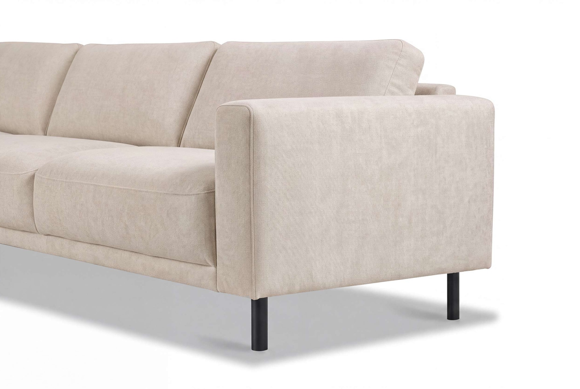 GOODproduct Ecksofa »Sveeva, L-Form, B.288 cm, schwarze Metallfüsse« langlebiger Strukturstoff, mit Wellenunterfederung, viele Farben
