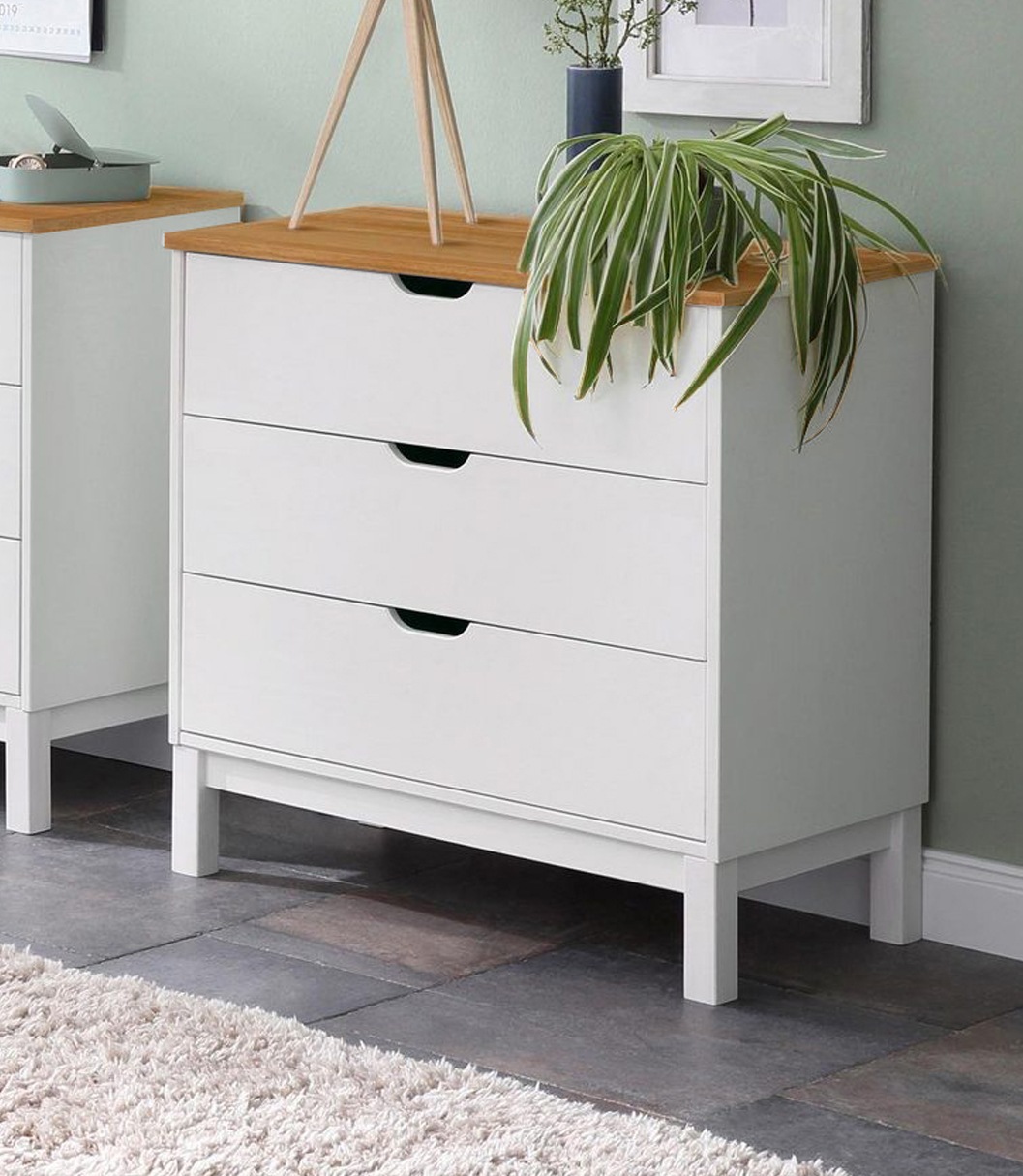 OTTO home Kommode "Post" aus massivem Kiefernholz, mit Stauraummöglichkeiten, Breite 76 cm