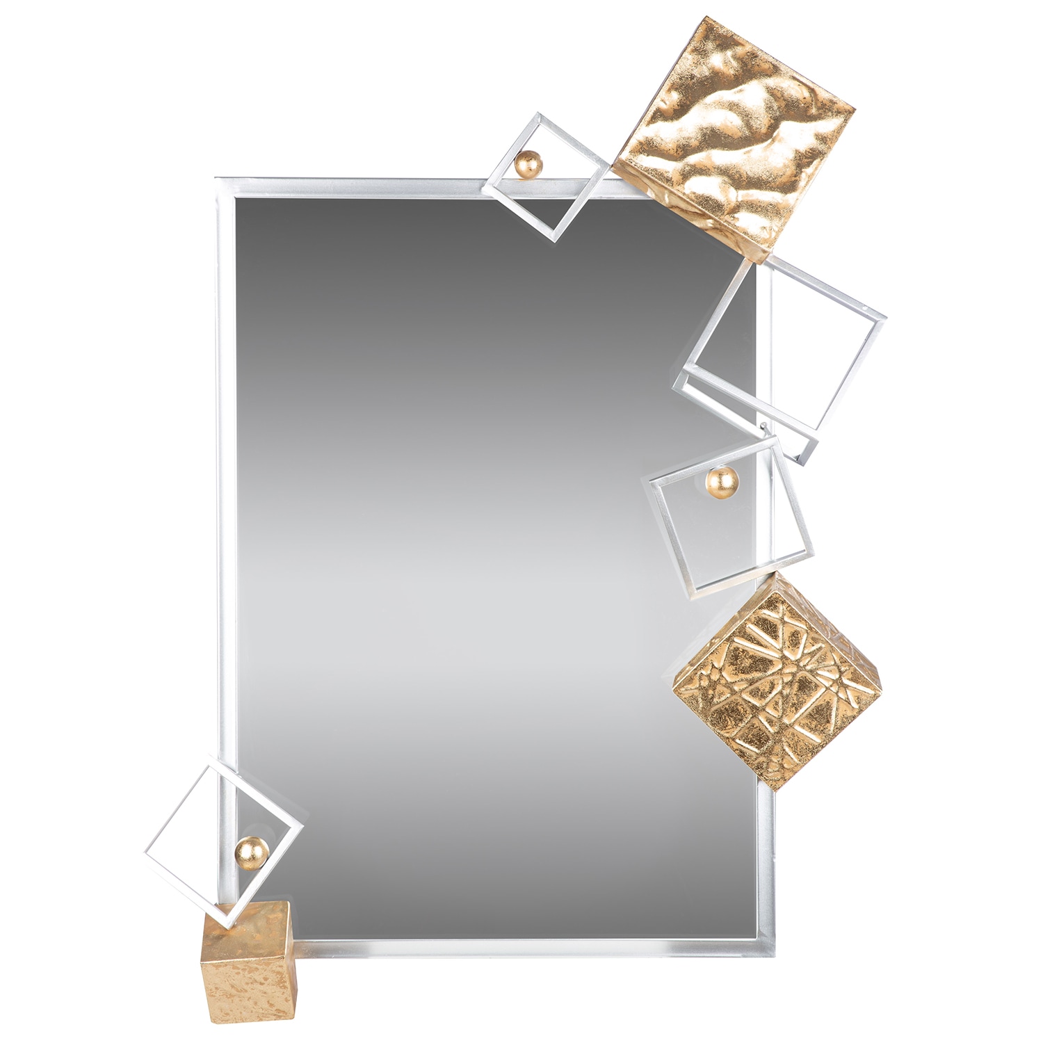 Image of GILDE Wandspiegel "Spiegel Cubes silberfarben"