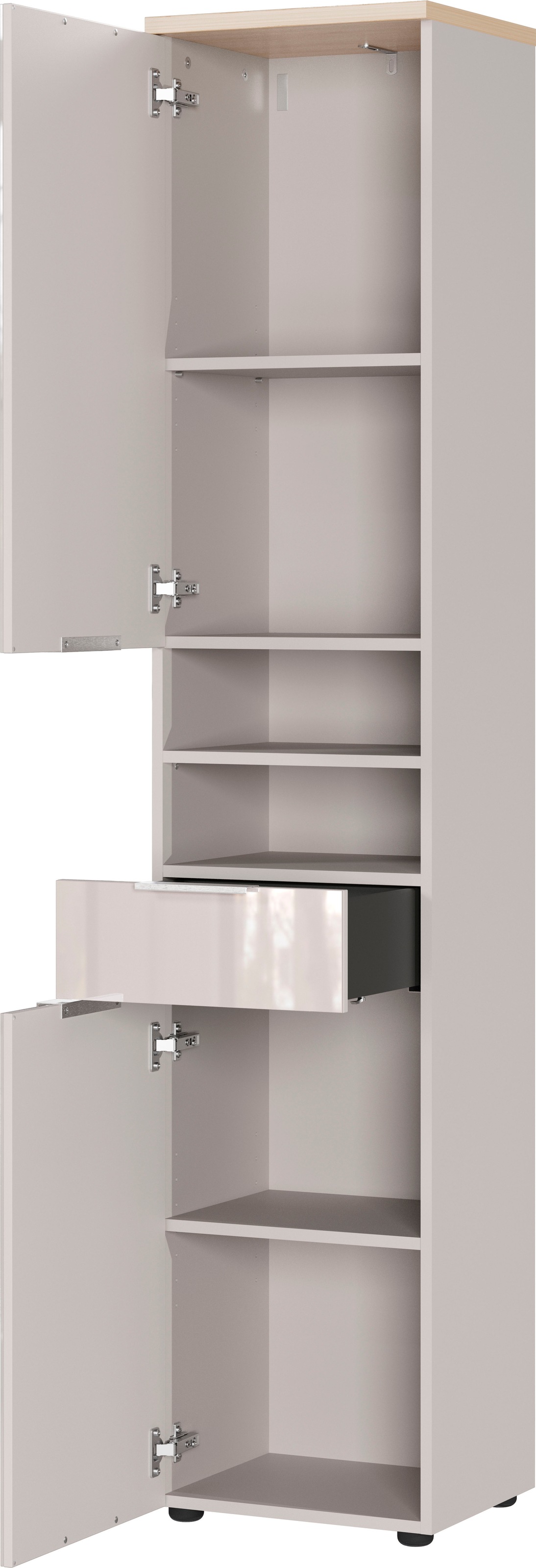 GERMANIA Armoire haute »Tavira« 1 cuis tlg. Hochschrank mit Glasfronten und Türdämpfung