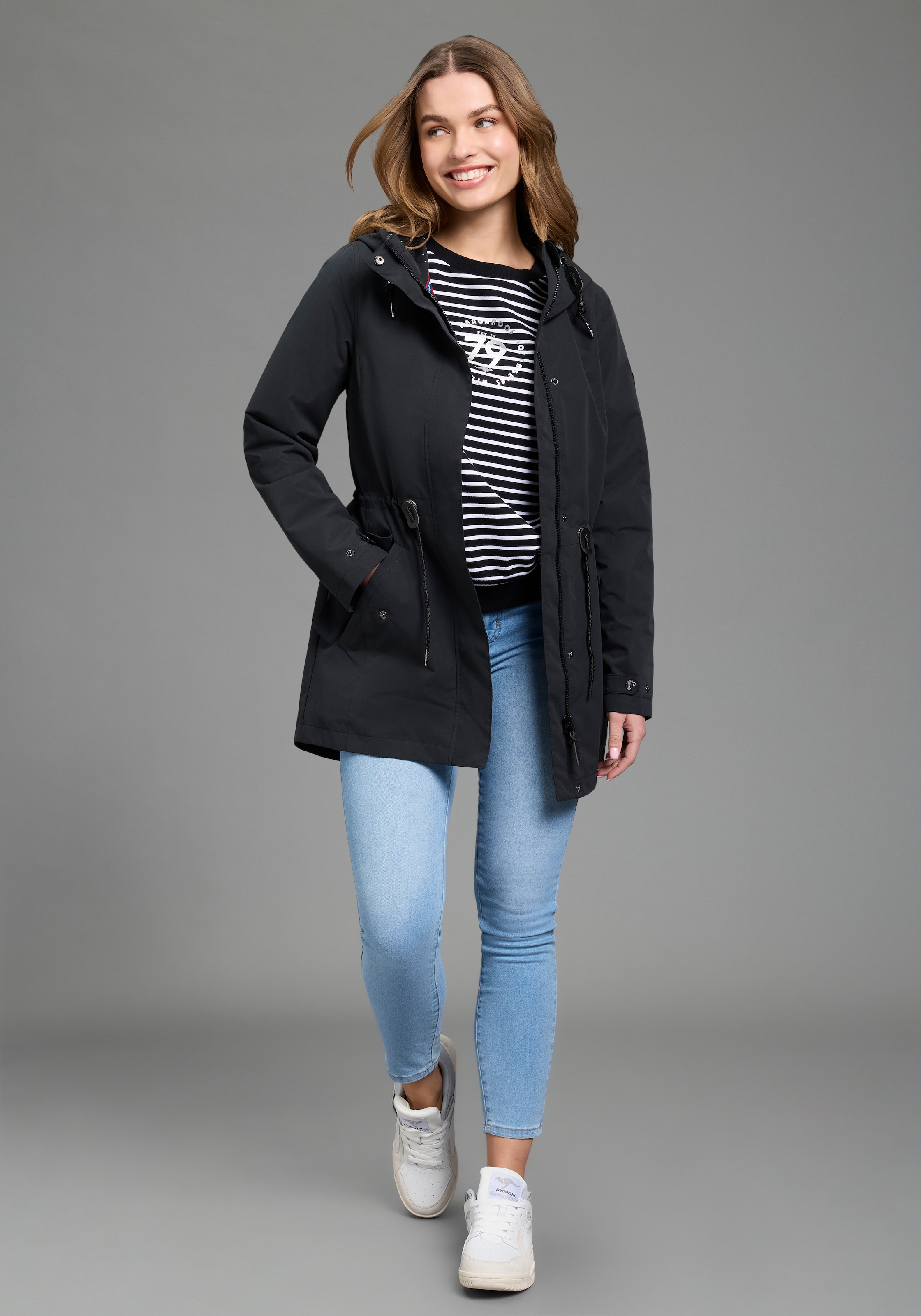 KangaROOS Veste d'extérieur mit Kapuze Übergangsjacke mit Kapuze und Kordelzug