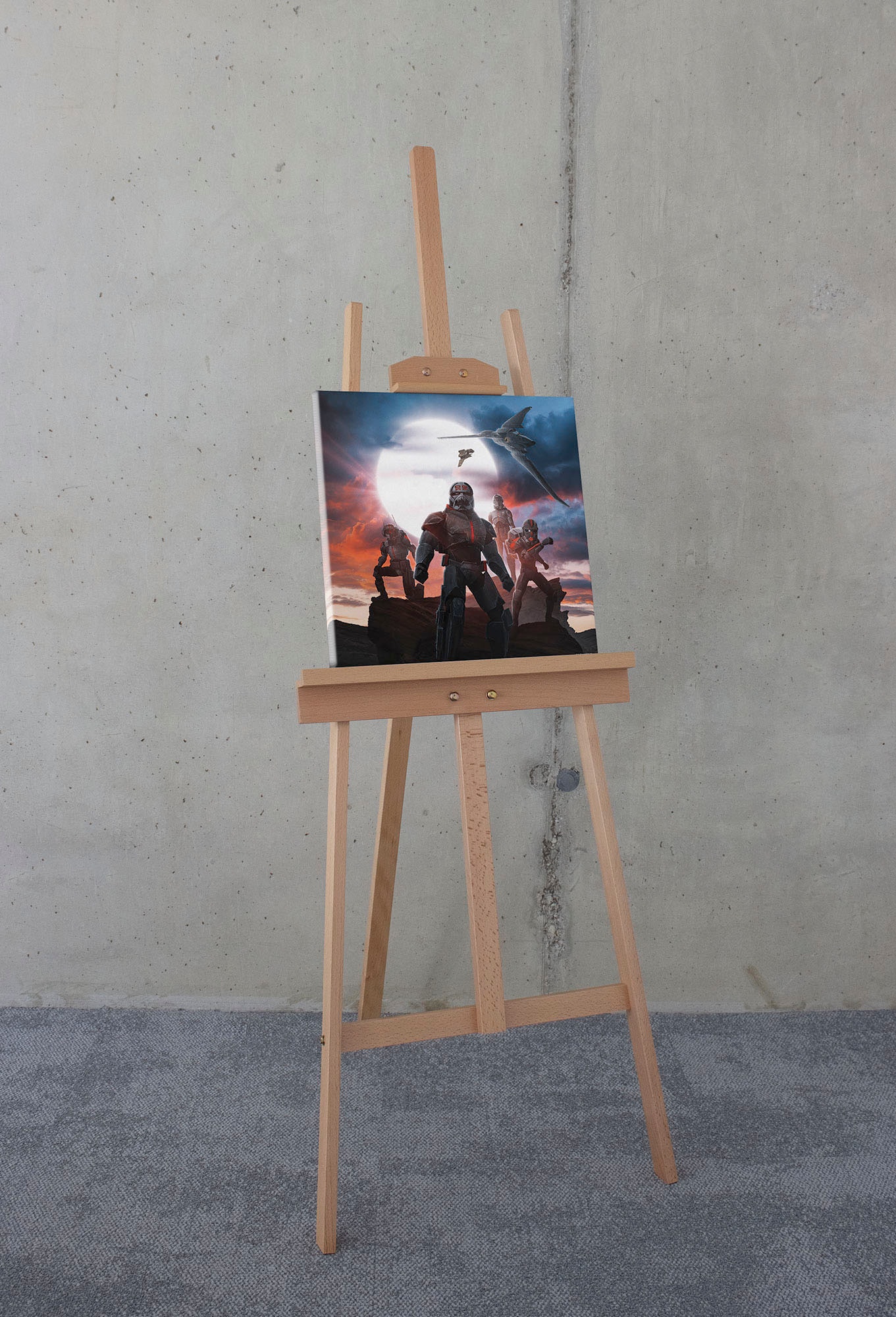Image of Komar Leinwandbild "Star Wars Bad Batch Strong Team - Grösse 40 x 40 cm" Disney 40 x 40 cm (Breite x Höhe), 1 Stk. tlg. Keilrahmenbild mit Echtholzrahmen, Kinderzimmer
