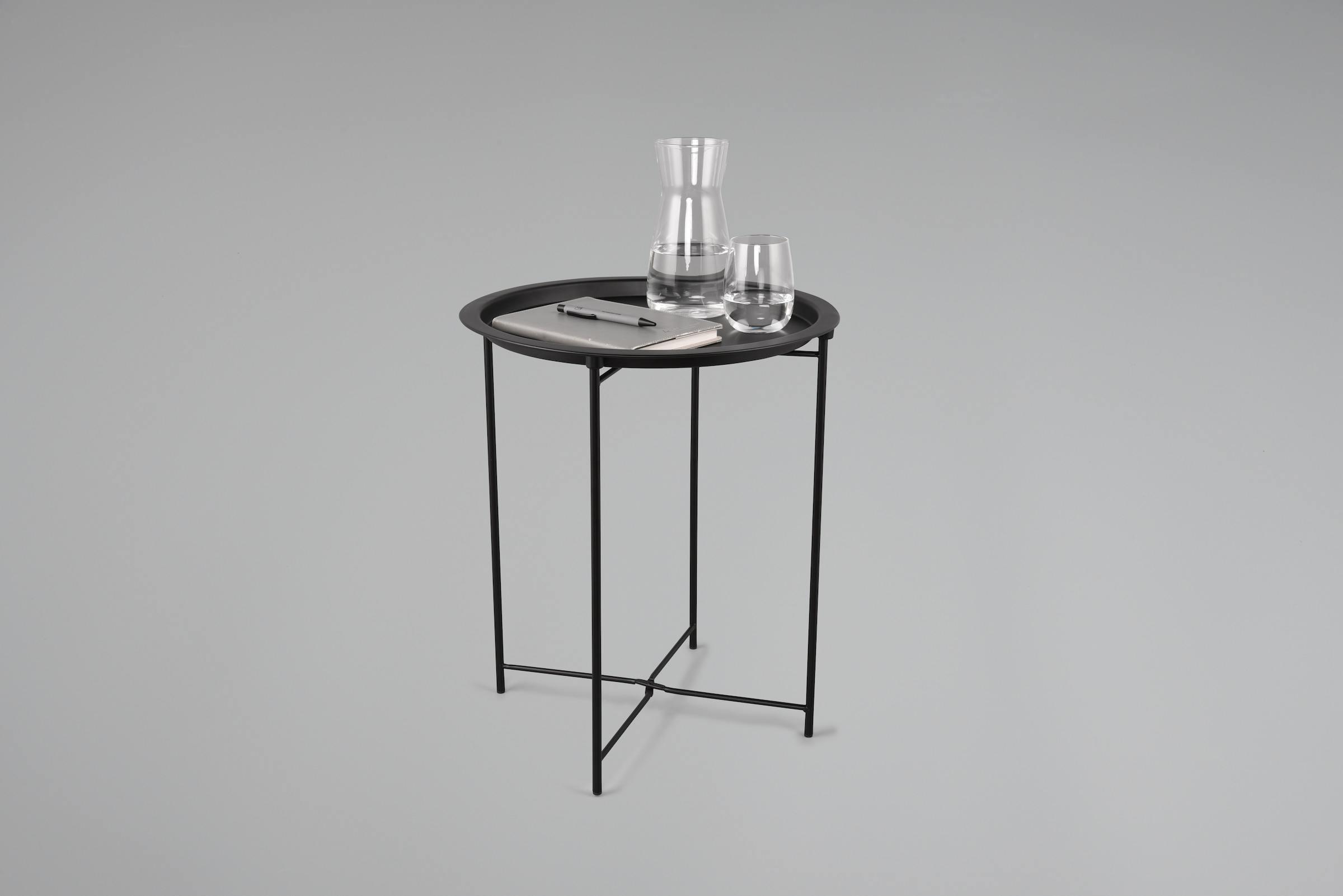 MIRRORS AND MORE Beistelltisch »Carolinaa« 1 Stk. tlg. schwarzes Metallgestell