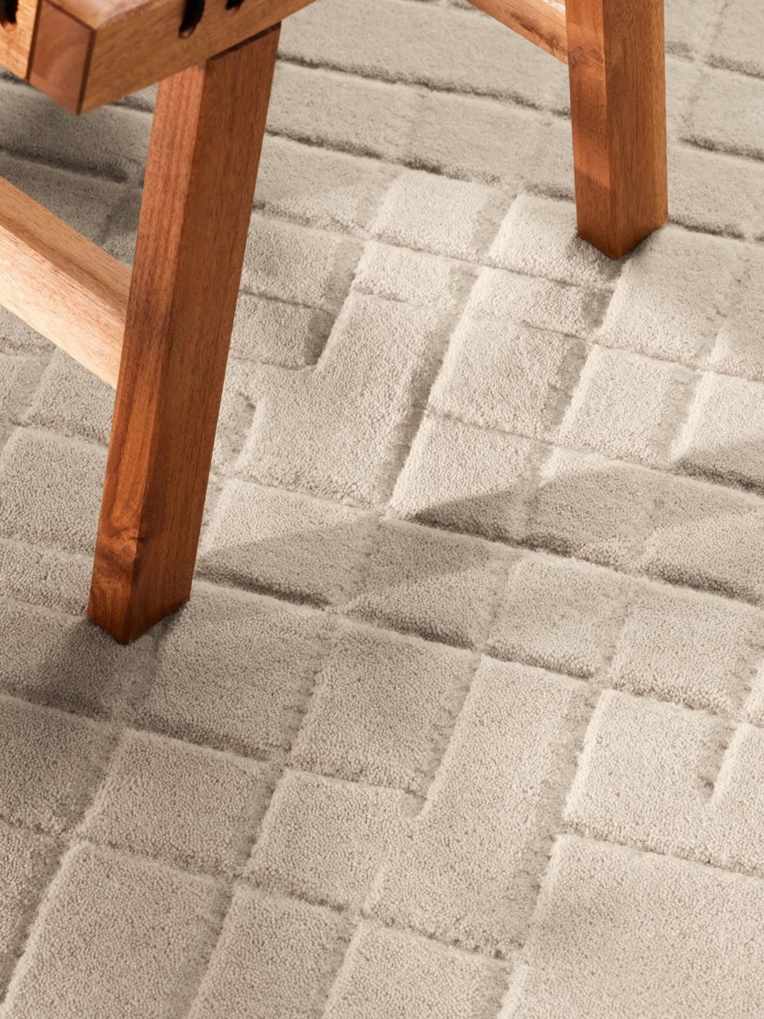 Villeroy & Boch Tapis en laine »Kenso« Rond 15 mm Höhe laine, à carreaux, naturel, fait main, salon, chambre, hygge