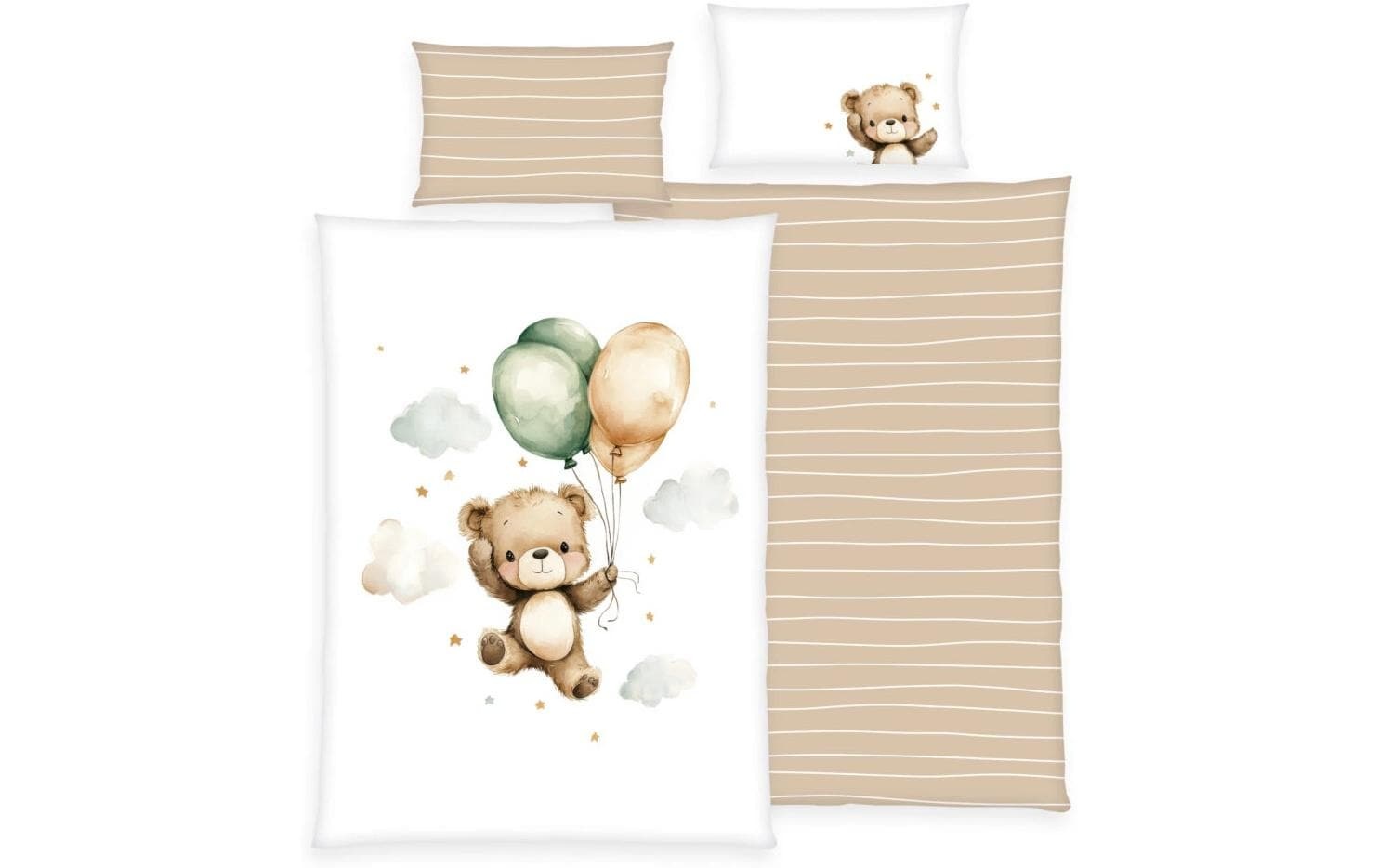 Image of Herding Kinderbettwäsche "Ballon Teddy" 2 Wendebettwäsche