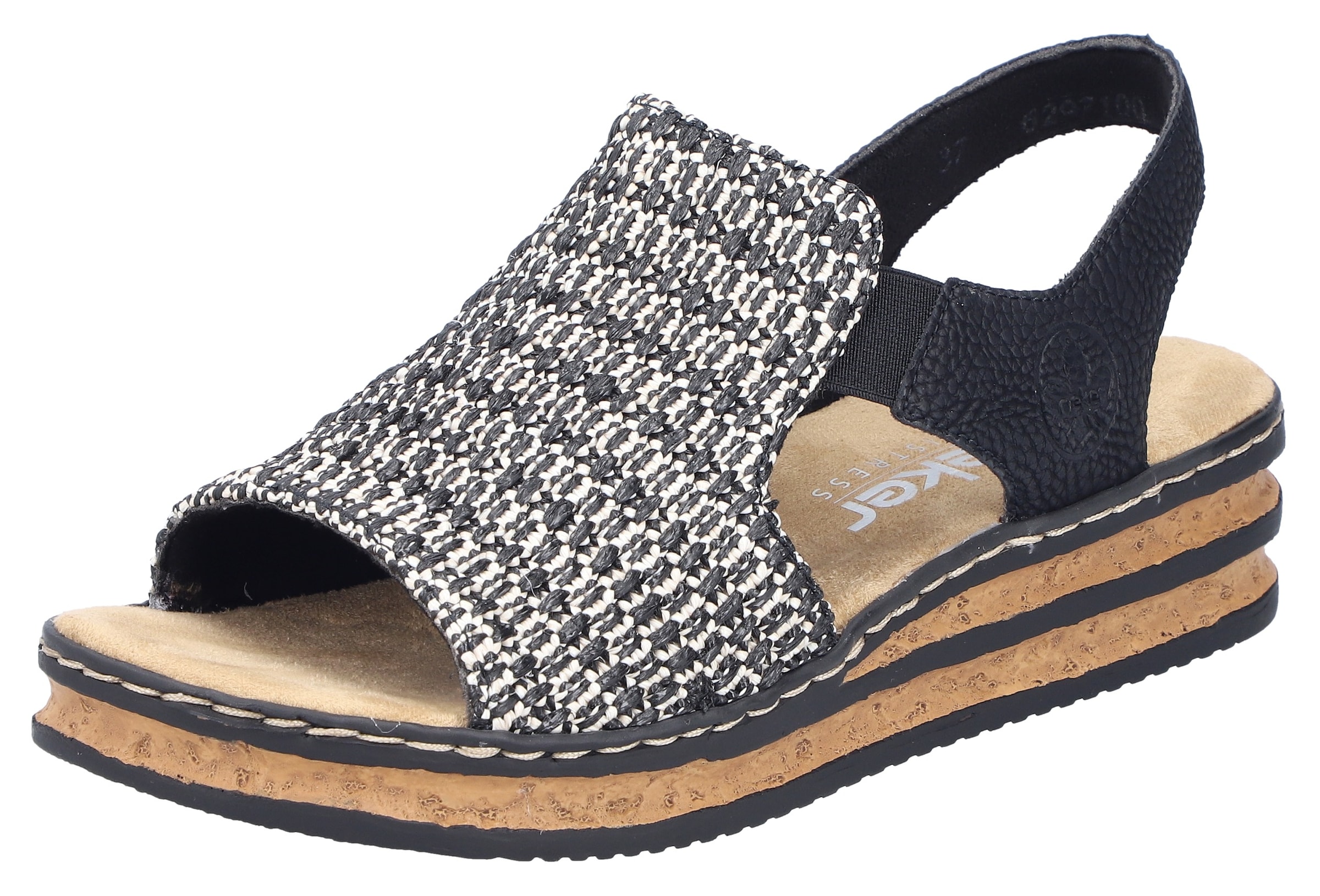 Image of Rieker Keilsandalette Sommerschuh, Strandschuh, Sandale in Flechtoptik
