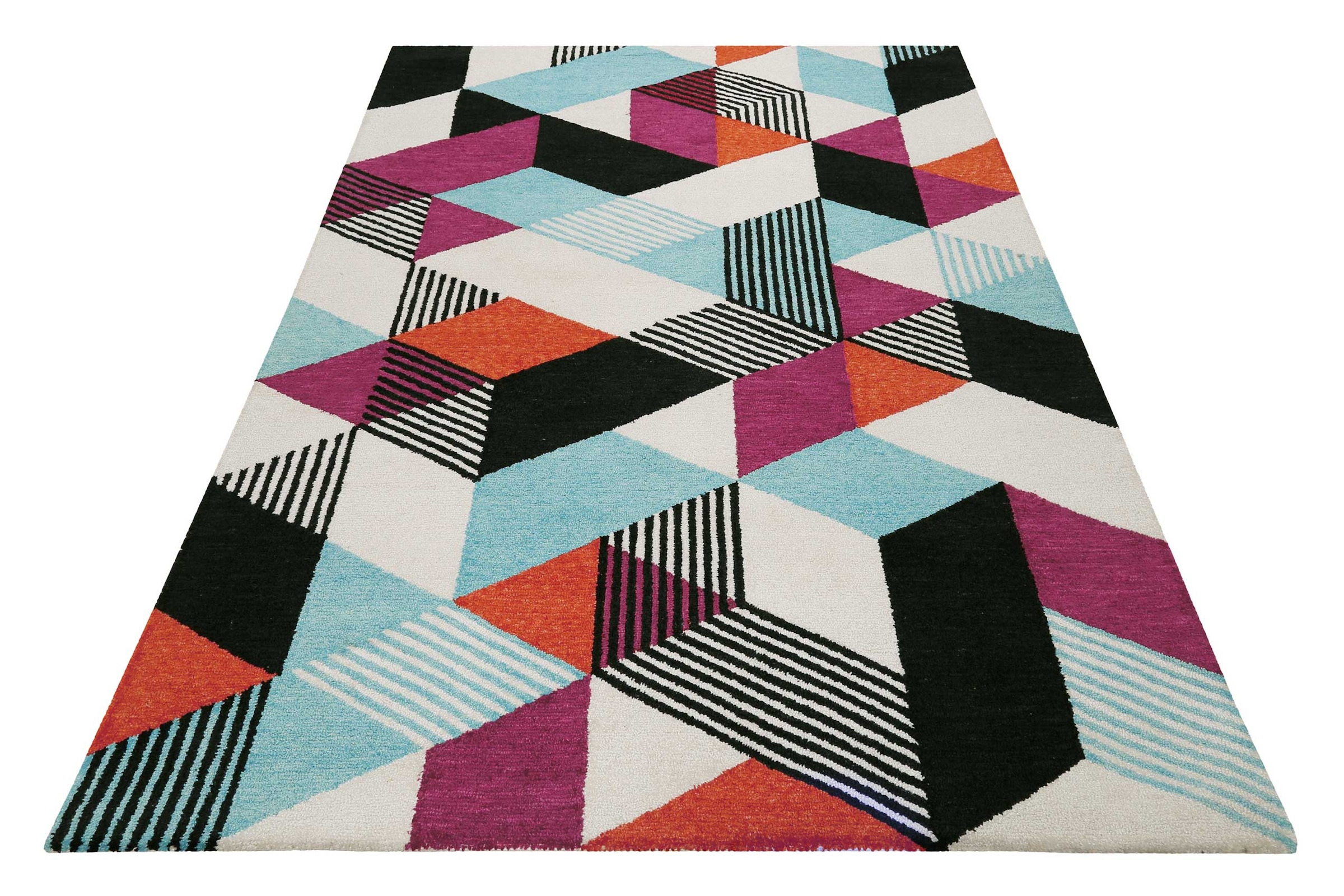 Image of Esprit Teppich "Uptown, ESP-39872" rechteckig 8 mm Höhe bunt, handgetuftet, grafischer Retro Look für Wohnzimmer, Schlafzimmer