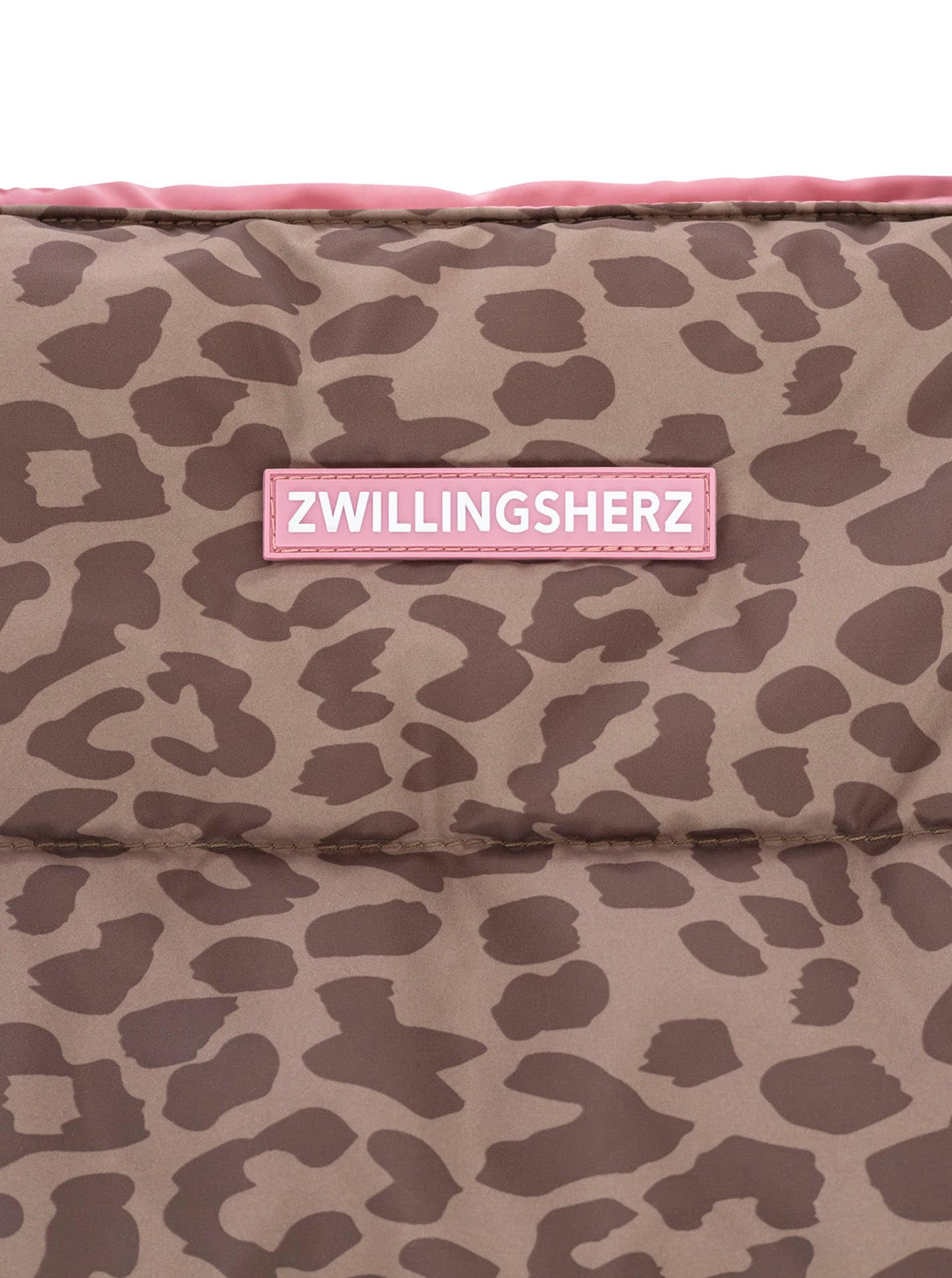 Zwillingsherz Shopper »"Leo allover"« allover Animalprint, pinkes Logo, langer Schulterriemen, geräumig