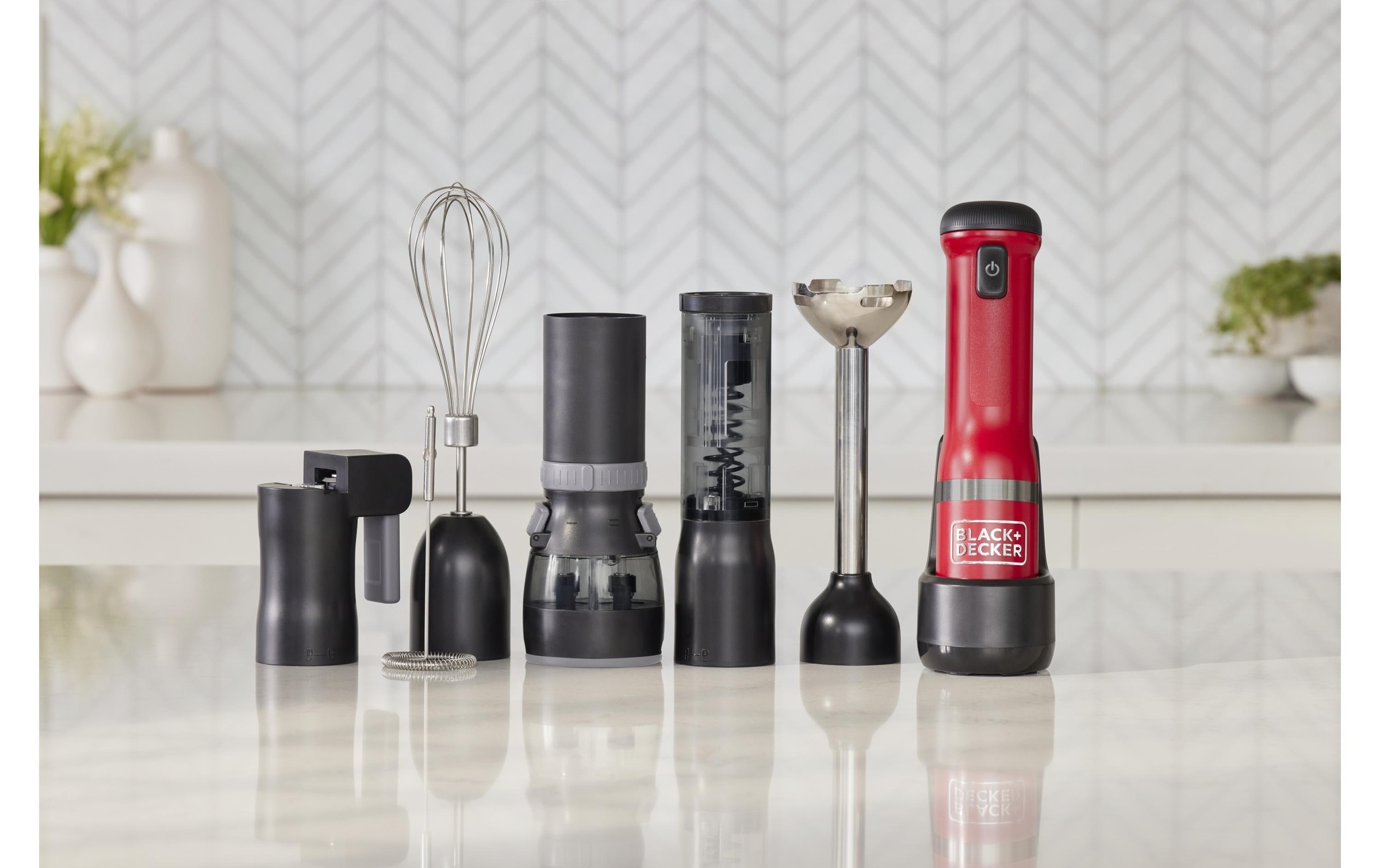 Black + Decker Stabmixer »Stabmixer 6er Kit rot«, 14 W