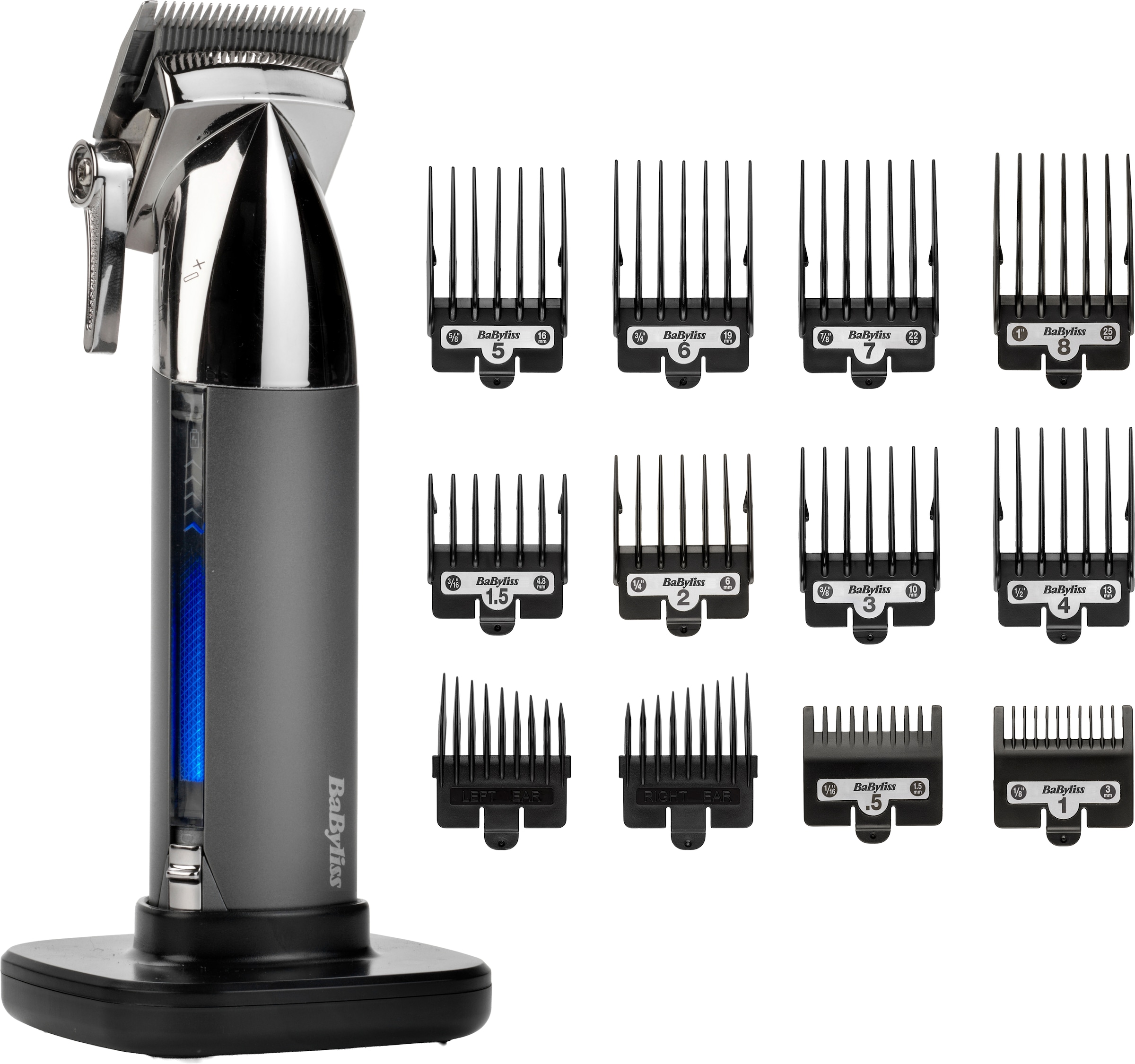 Image of BaByliss Haarschneider "BaByliss Super X-Metal Haarschneider professionell, E996E" 4 Aufsätze Haarschneidemaschinen Set mit 10 Aufsätzen und 50 Schnittlängen