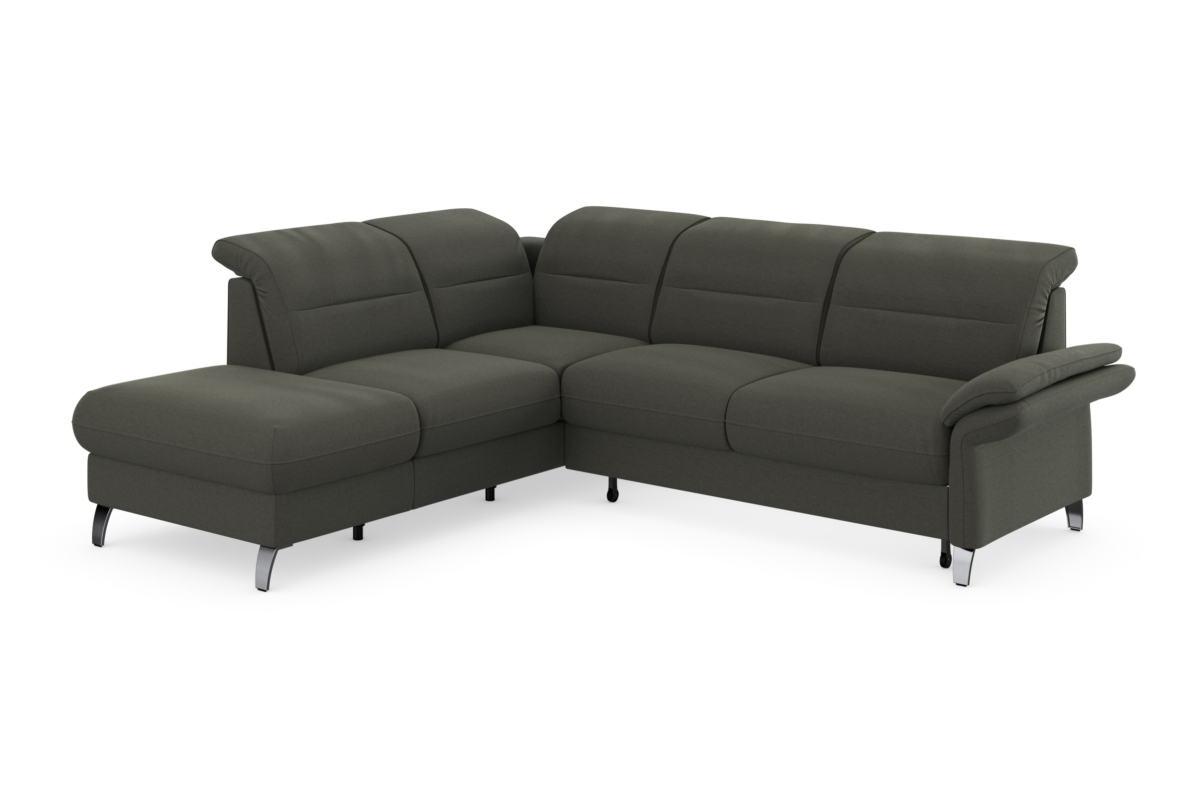 sit&more Ecksofa »Grenoble L-Form mit Federkern«, wahlweise mit Bettfunktion, Bettkasten, Arm- und Kopfteilverstellung