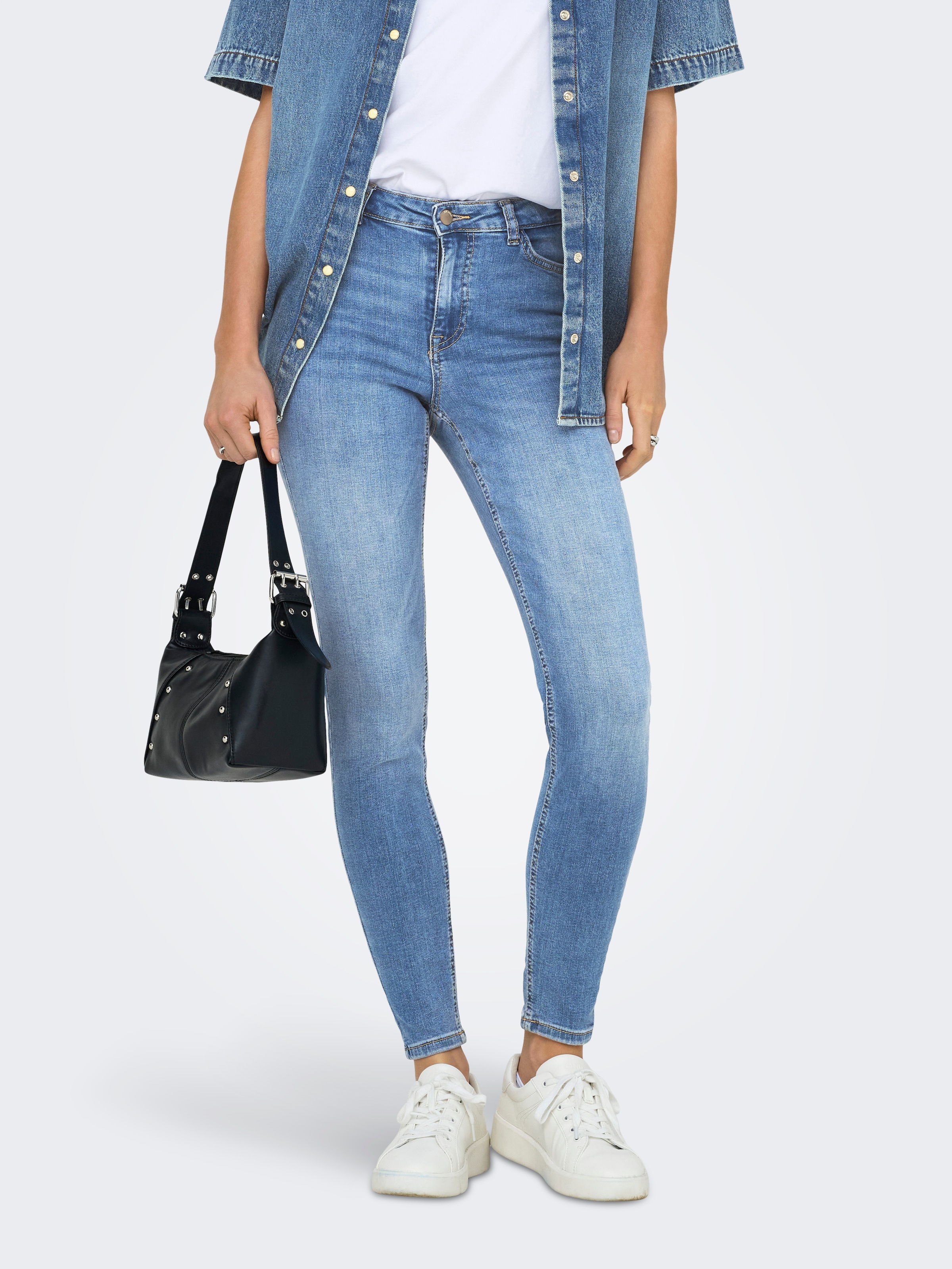 Image of JDY Skinny-fit-Jeans "JDYFINA MW SKINNY ANK JNS MB NOOS DNM"