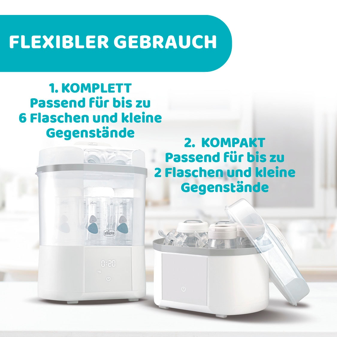 Chicco Dampfsterilisator »Modularer Sterlisator mit Trocknungsfunkion« mit Trocknungsfunktion