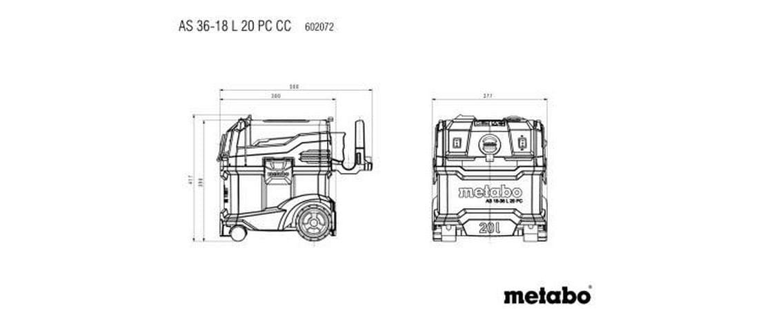 metabo Nass-Trocken-Sauger »AS 36-18 L 20 PC-CC Solo«