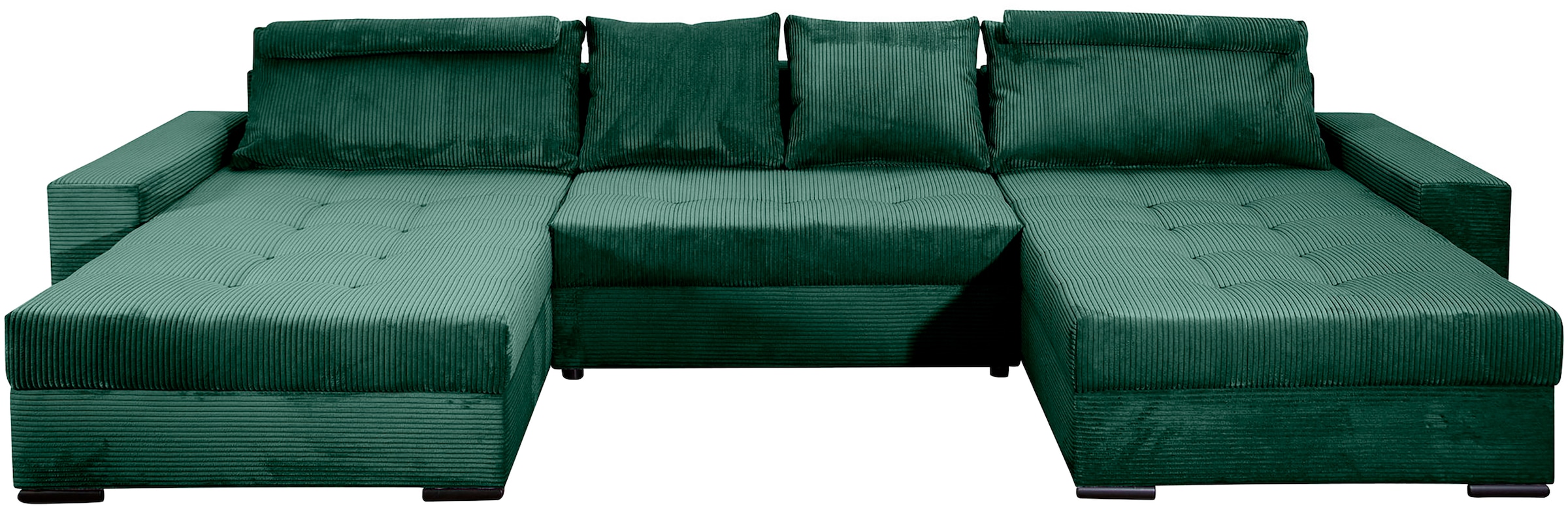 COLLECTION AB Wohnlandschaft »XXXL-Josy Relax U-Form Breite 352 cm, mit 2 gleich grossen Recamieren«, inkl. Bettfunktion, Bettkasten, mit 4 Rückenkissen in zwei Grössen